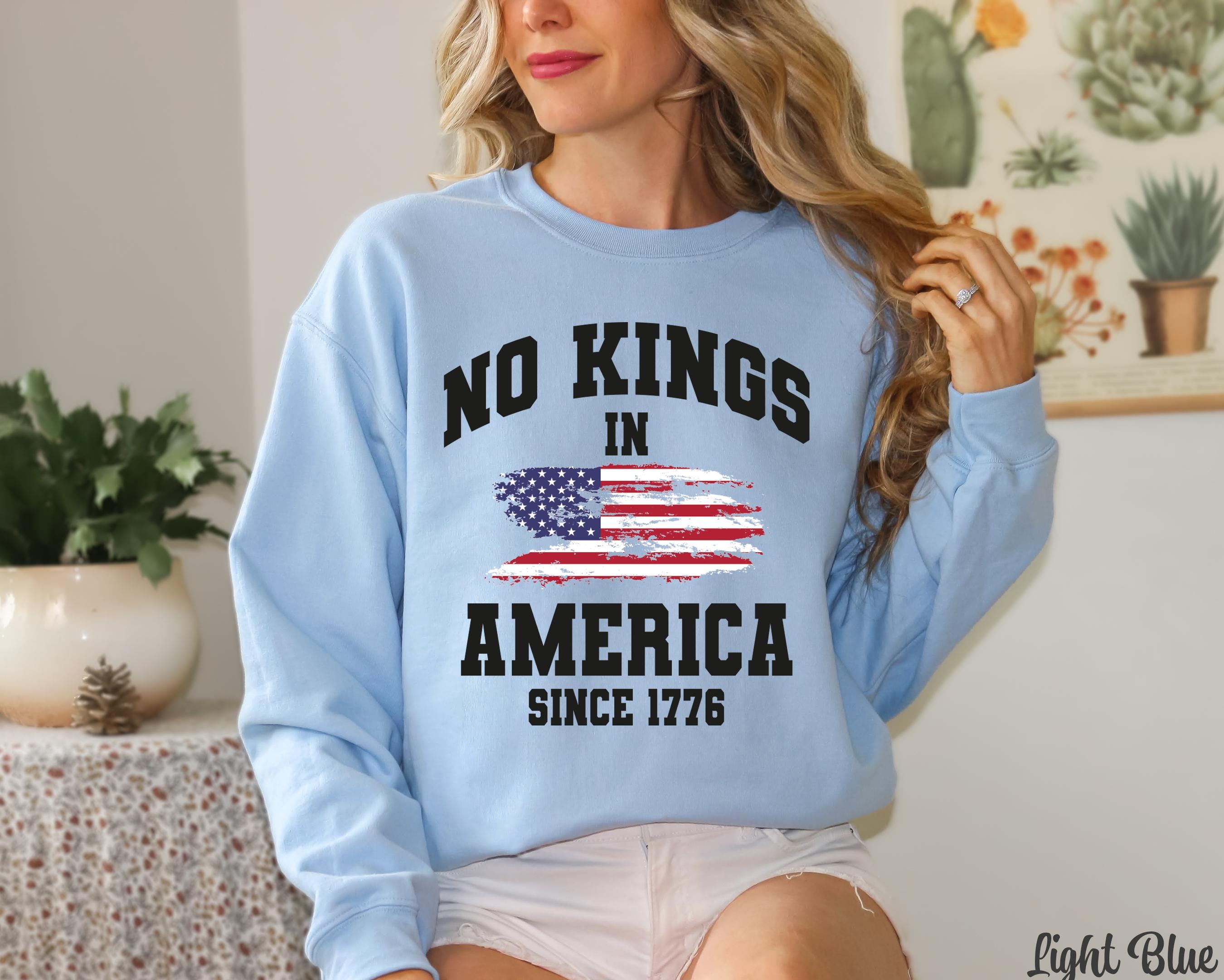 No Kings in America Sweatshirt, Anti Maga Sweater, Patriotic Sweat, Support Immigrants, Activist Apparel, Protest Shirt, Democracy Tee