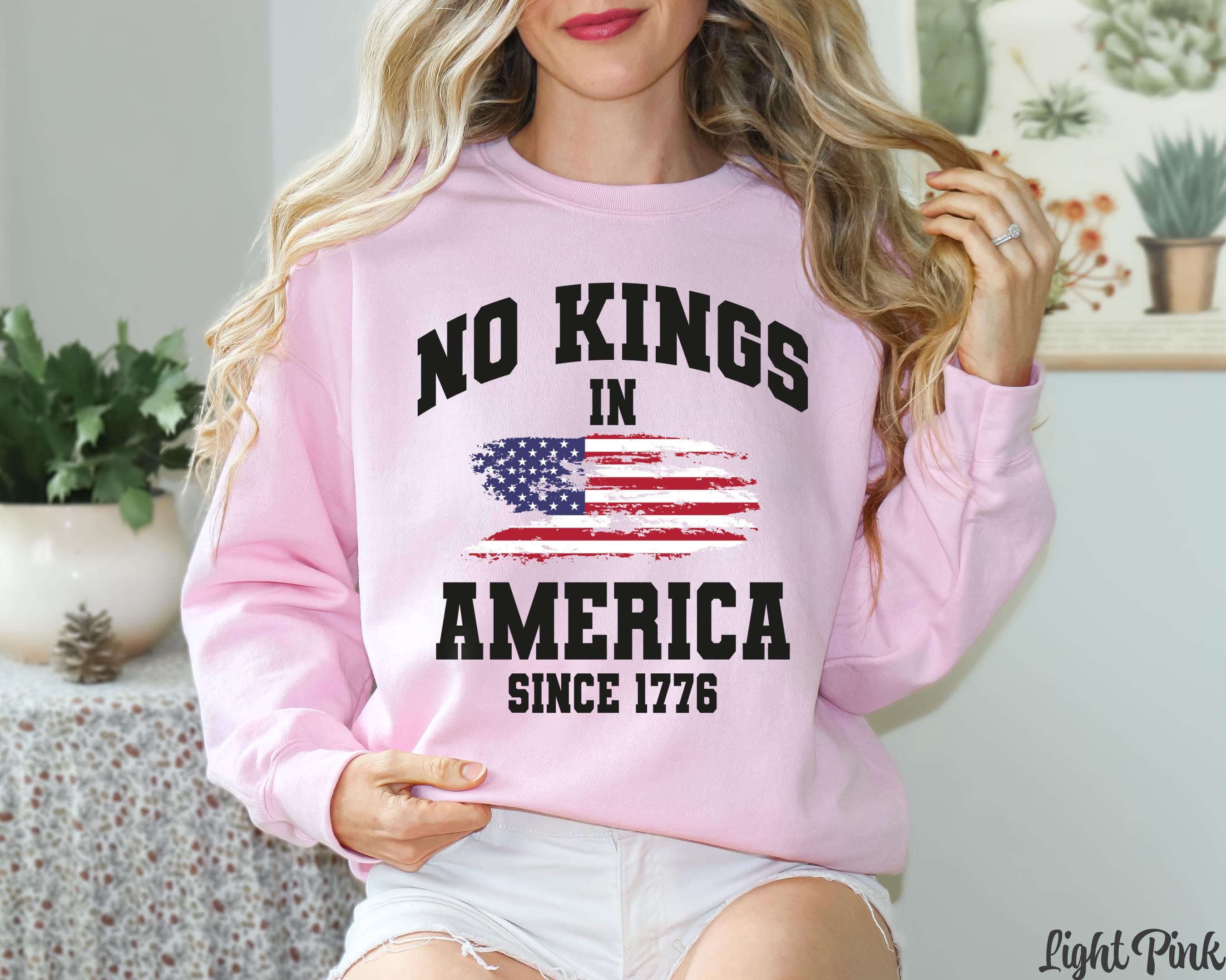 No Kings in America Sweatshirt, Anti Maga Sweater, Patriotic Sweat, Support Immigrants, Activist Apparel, Protest Shirt, Democracy Tee