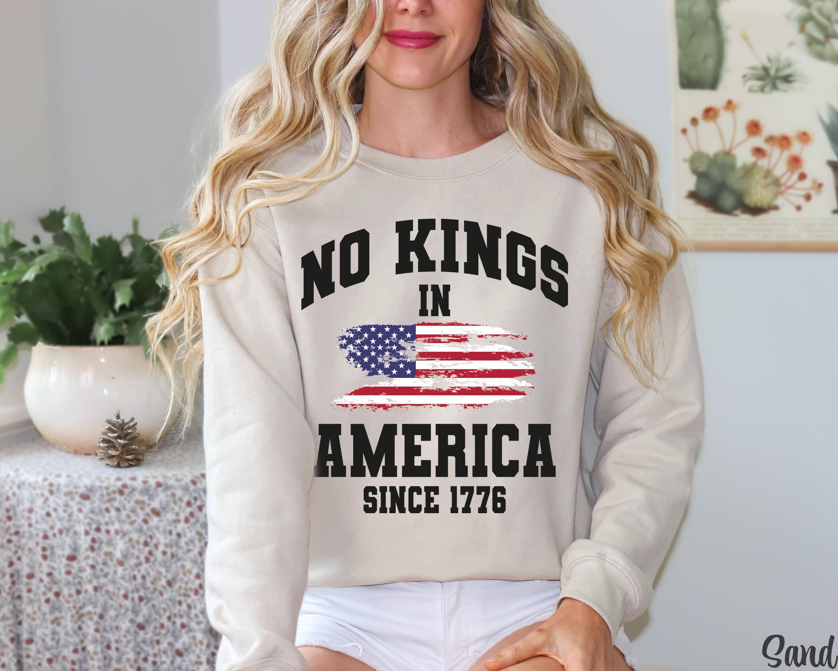 No Kings in America Sweatshirt, Anti Maga Sweater, Patriotic Sweat, Support Immigrants, Activist Apparel, Protest Shirt, Democracy Tee