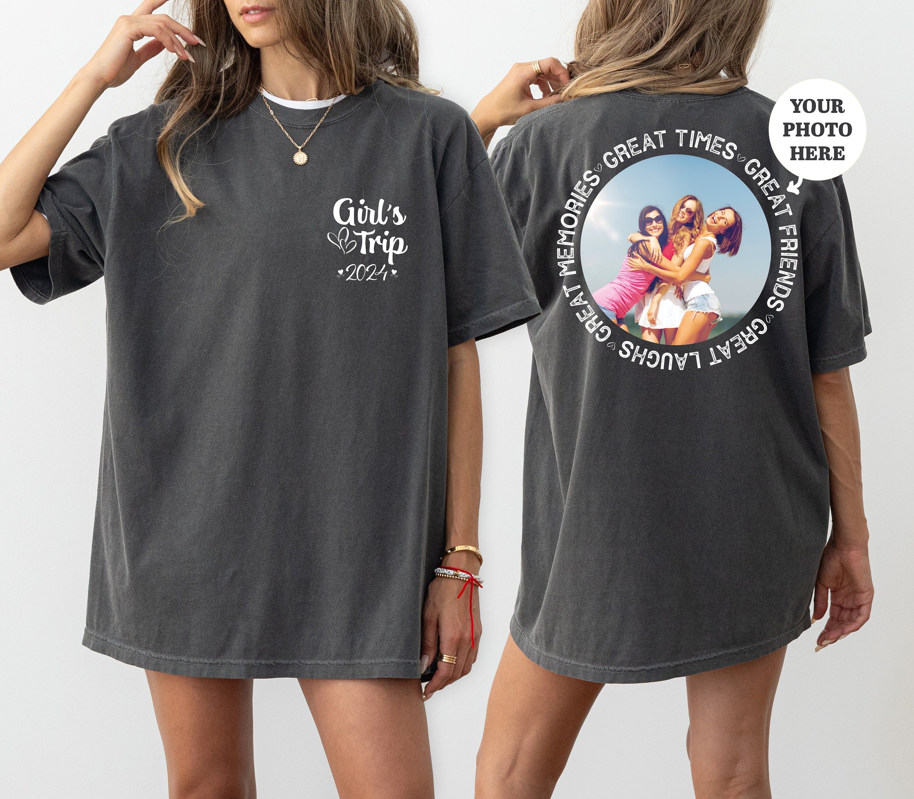 Customizable Girls Trip tee,Your Photos Shirt,Girls Vacation Shirt,Summer Girls Trip Shirt,Holiday Shirt,Trip memories,Create your own girls