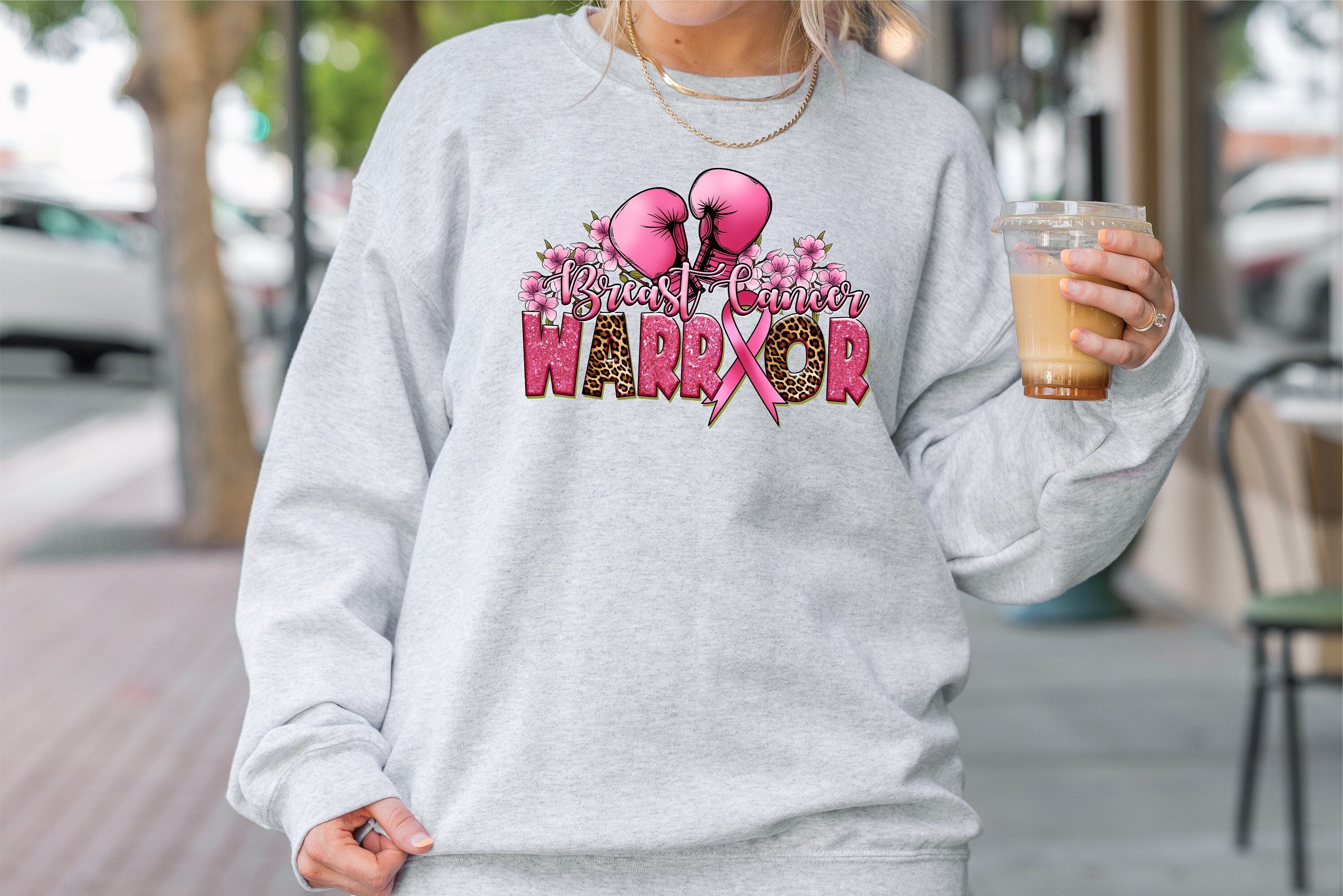 Fight Sweatshirt, Warrior Pink Ribbon Breast Cancer Sweatshirt,Breast Cancer Awareness Gifts, Breast Cancer Super hero sweater
