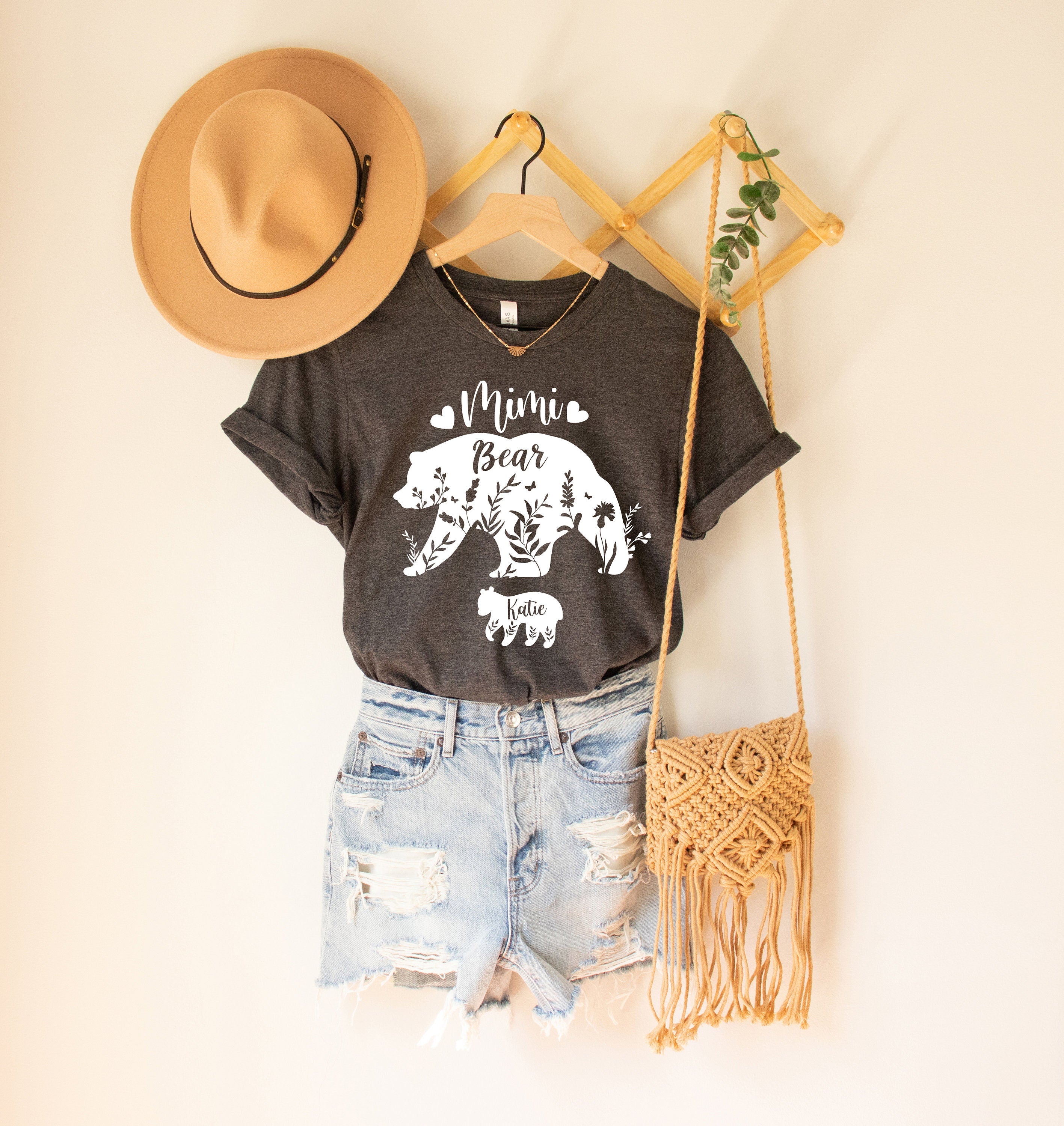 Custom Mama Bear Childs Shirt, Mothers Day Tee, Mom Shirt with Kids Name, Mama Shirt, Mother's Day Flowers, Mother's Day Gift, Gift for Mom