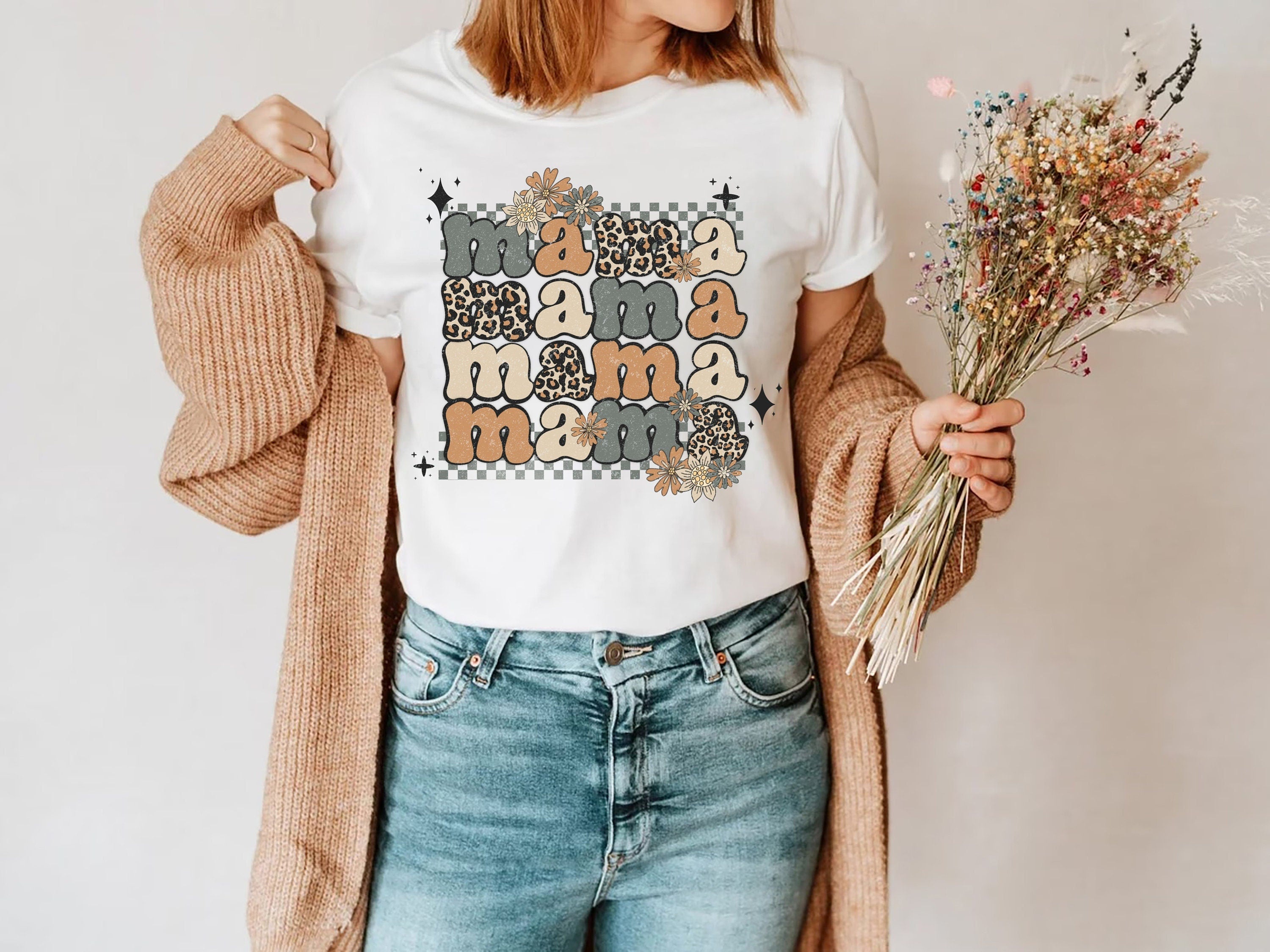 Leopard Print Mama Shirt, Mama Shirt, Mother's Day Flowers, Mother's Day Gift, Gift for Mom, Mom Shirt, Mama Clothing, Cute Mom Shirt,