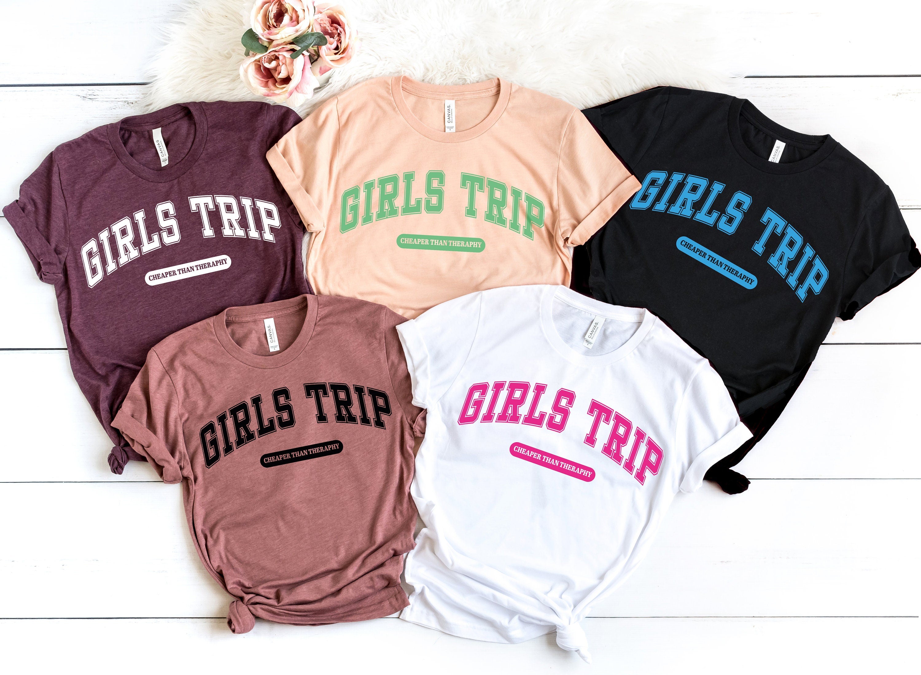 Girls Trip Shirt, Girls Trip Cheaper Than Therapy, Girls Weekend Trip, Girls Party Shirt, Girls Trip Crewneck Gift, Women Travel Shirt