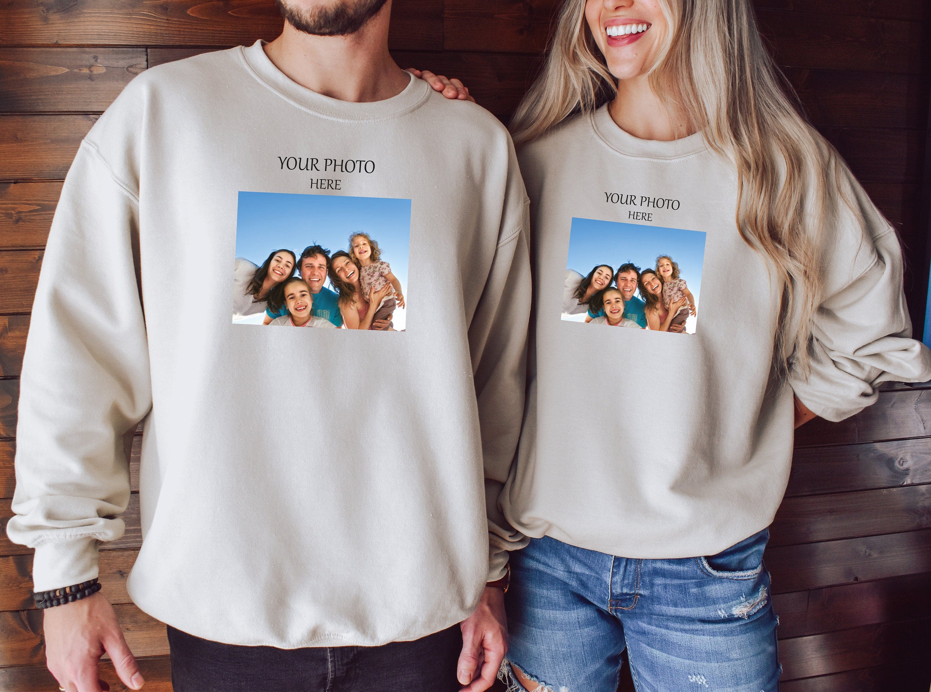 Your Photo Sweatshirt, Colorful Photo Sweatshirt, Brand Photo Sweatshirt, Add your Own Text, Personal Text Sweatshirt, Custom Branding Photo