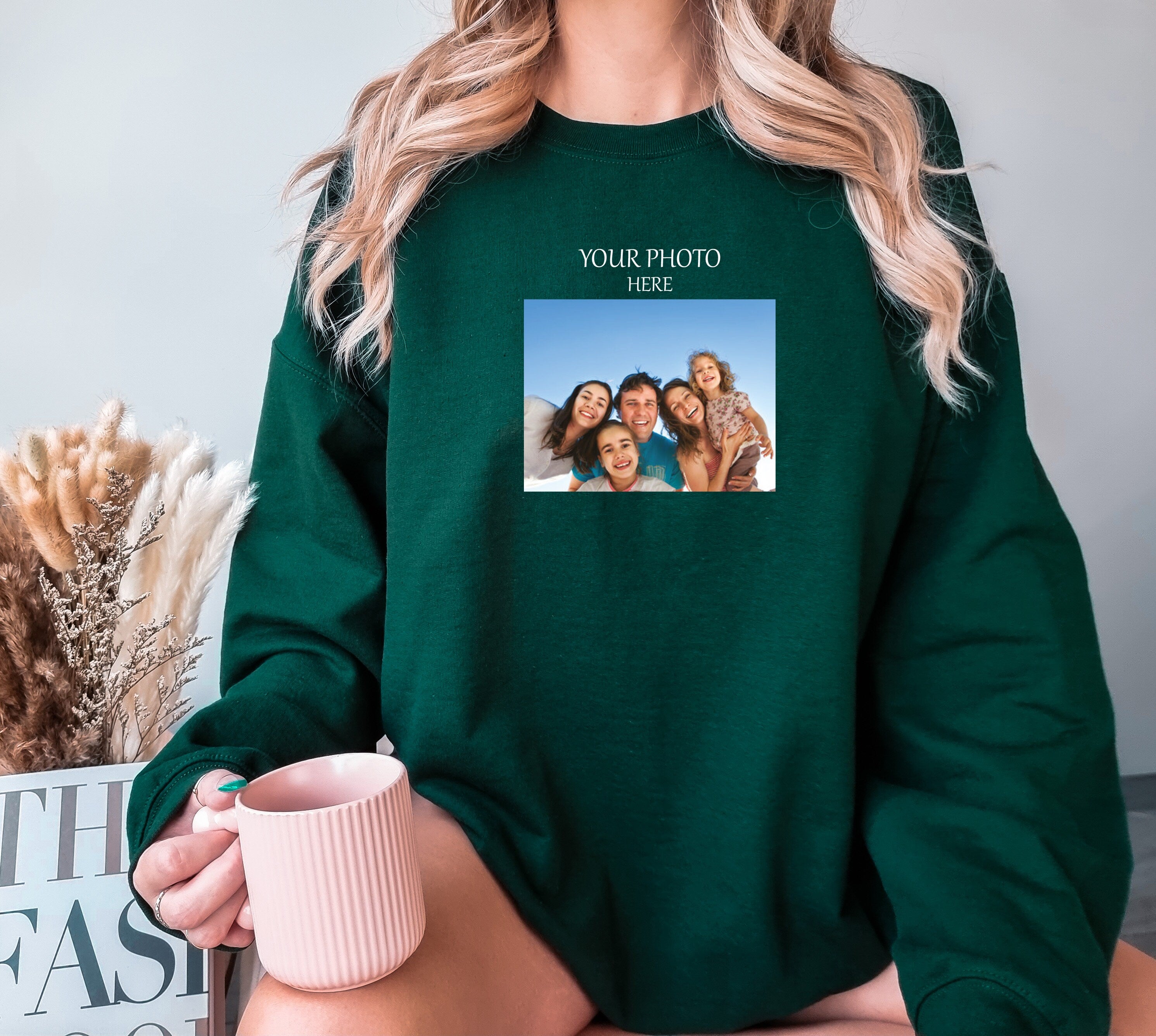 Your Photo Sweatshirt, Colorful Photo Sweatshirt, Brand Photo Sweatshirt, Add your Own Text, Personal Text Sweatshirt, Custom Branding Photo