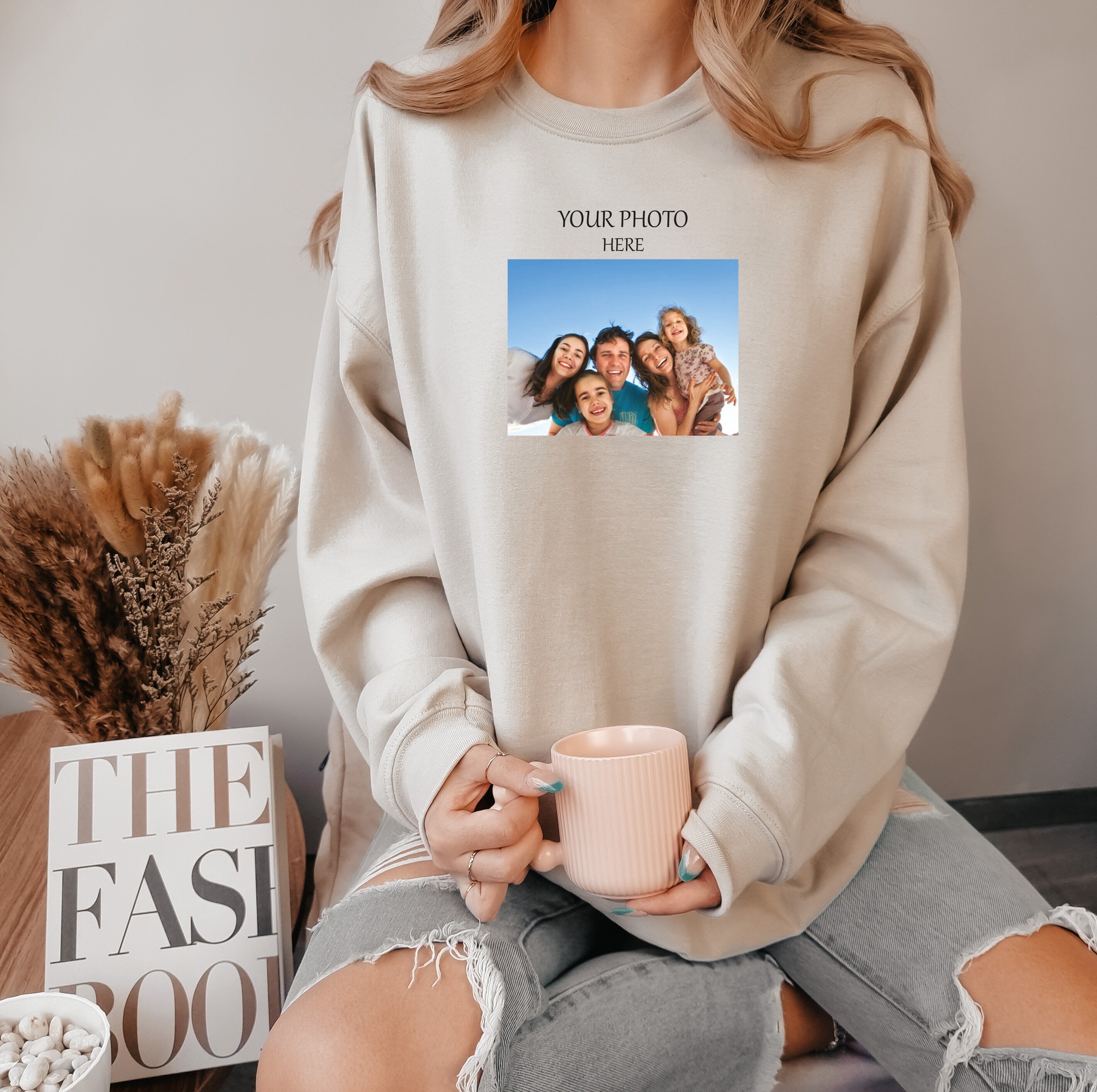 Your Photo Sweatshirt, Colorful Photo Sweatshirt, Brand Photo Sweatshirt, Add your Own Text, Personal Text Sweatshirt, Custom Branding Photo