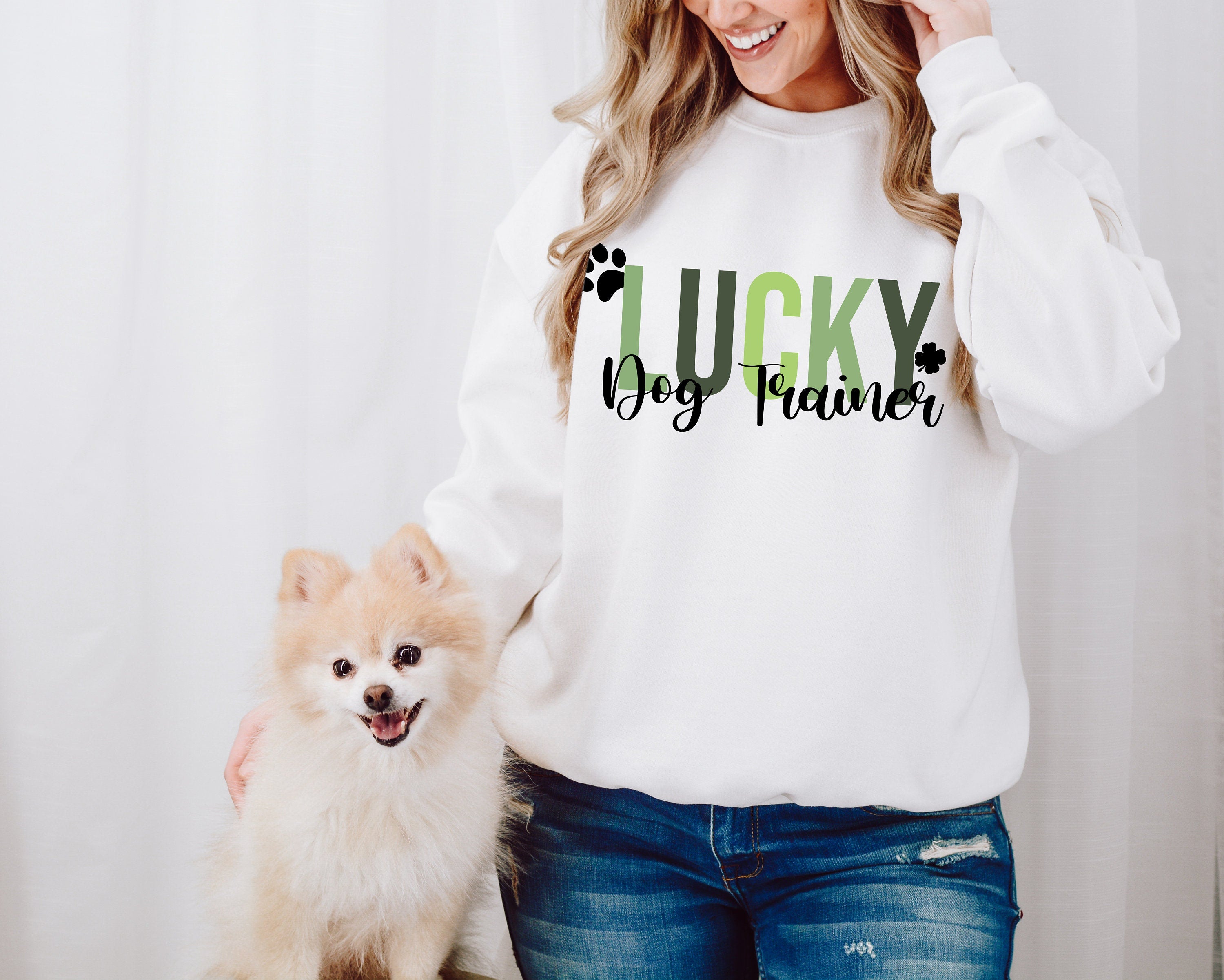 Lucky Sweatshirt, Custom Dog Profession,Saint Patrick's Pullover, St Patty's Sweatshirt,St Patricks Day Sweatshirt,St Patricks Day Crewneck,