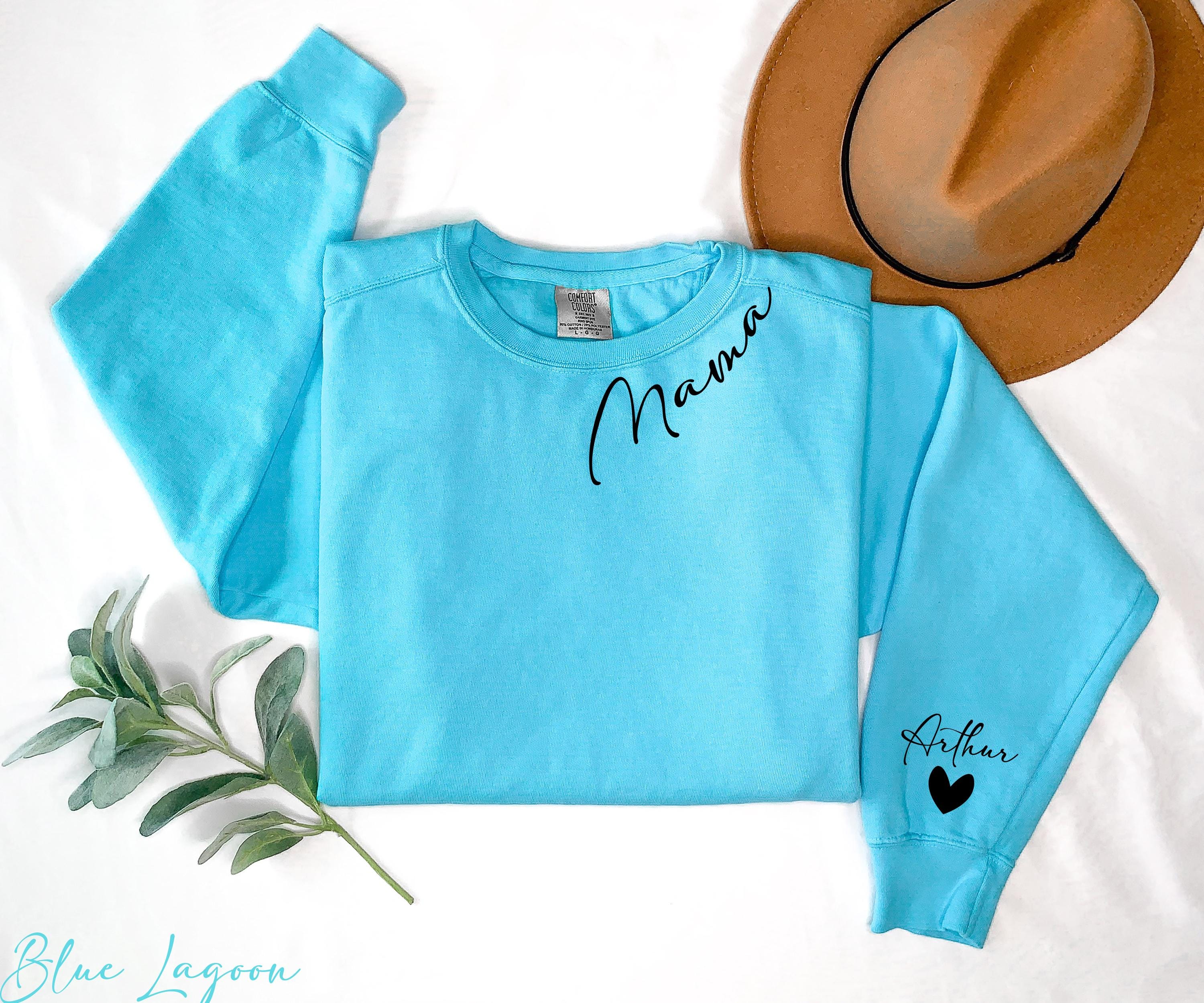 Custom Mama Sweatshirt With Kid Name On Sleeve, Personalized Mom Sweatshirt, Minimalist Momma Sweater, Custom Mama Sweater, Mom Gifts