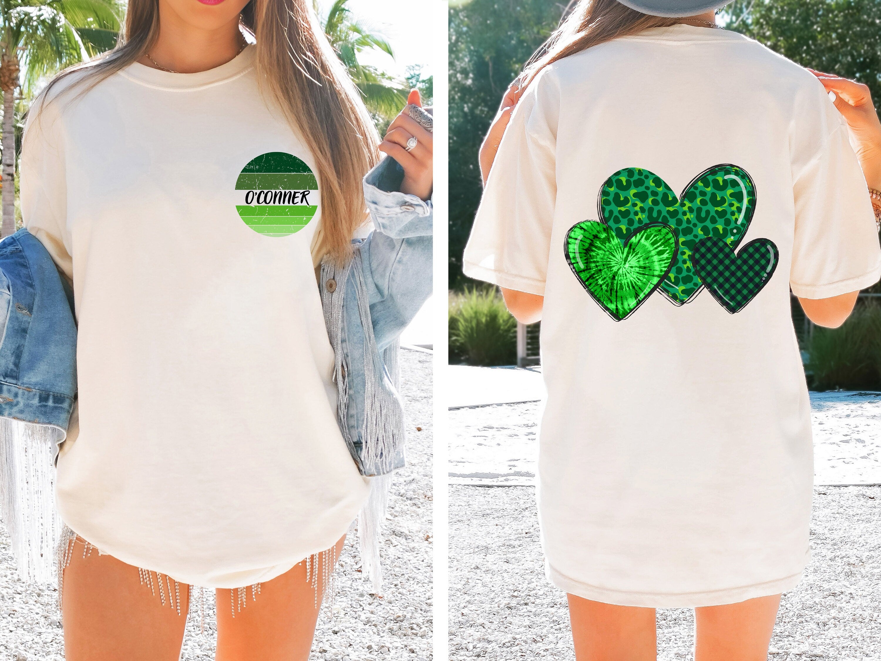 St Patrick's Day Personalized Last Name Shirt, Shamrock shirt, Personalized Shamrock Gift Tshirt,Irish Clover Tee,Cute Shamrock Crew Neck