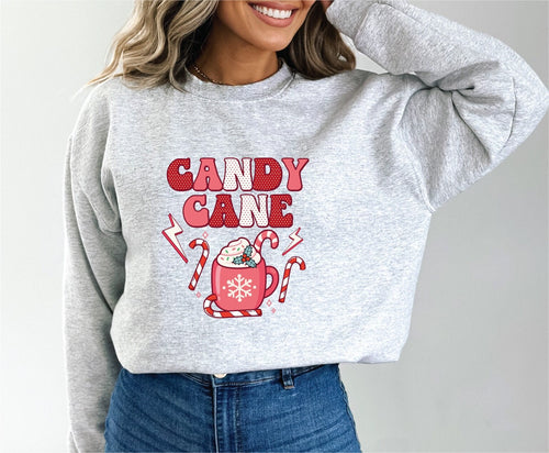 Candy Cane Christmas Crewneck Sweatshirt