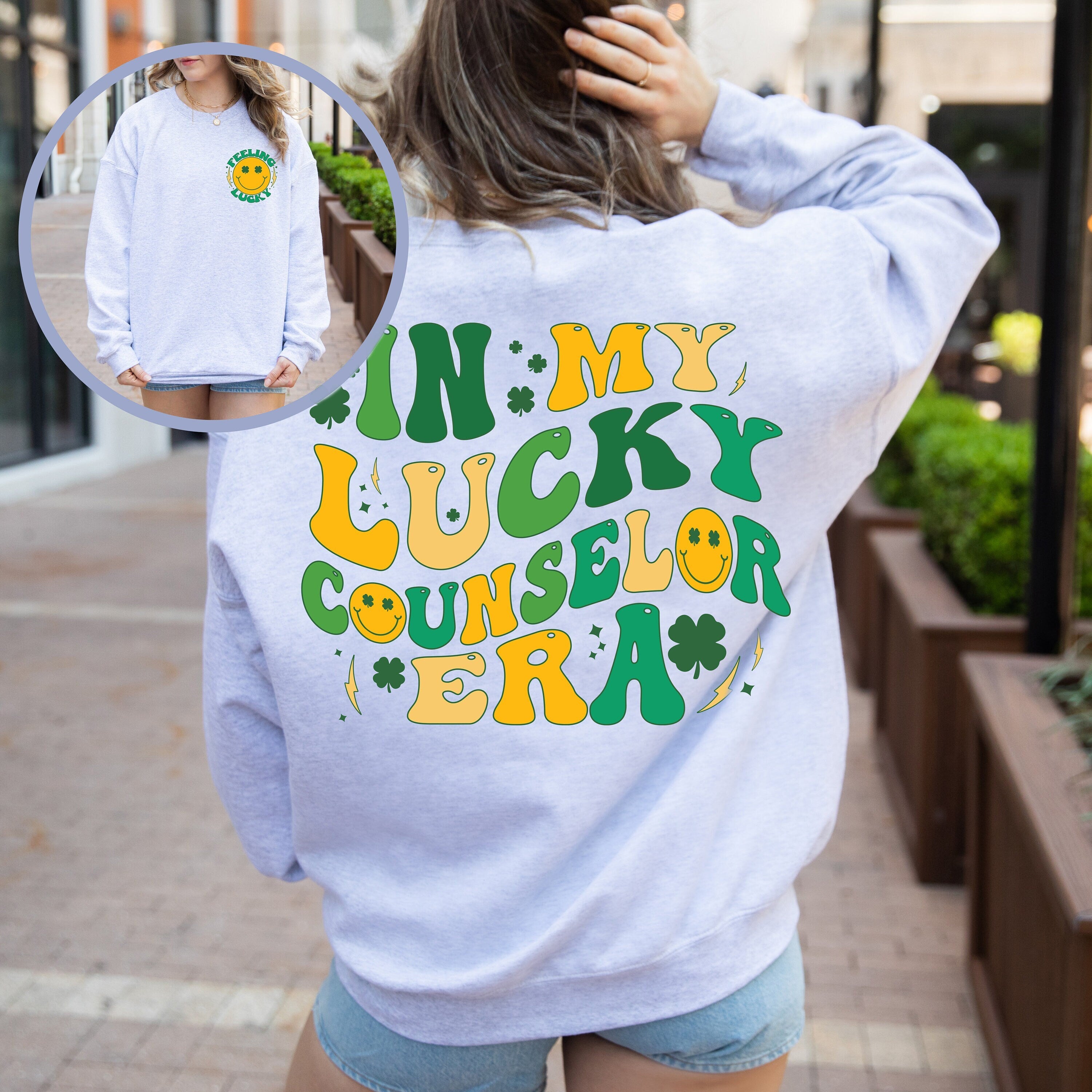 In My Lucky Counselor Era Sweatshirt, In My Lucky Era Sweatshirt, New Mom Gift, Gender Reveal, Expecting Mom Gift, Clover Sweatshirt