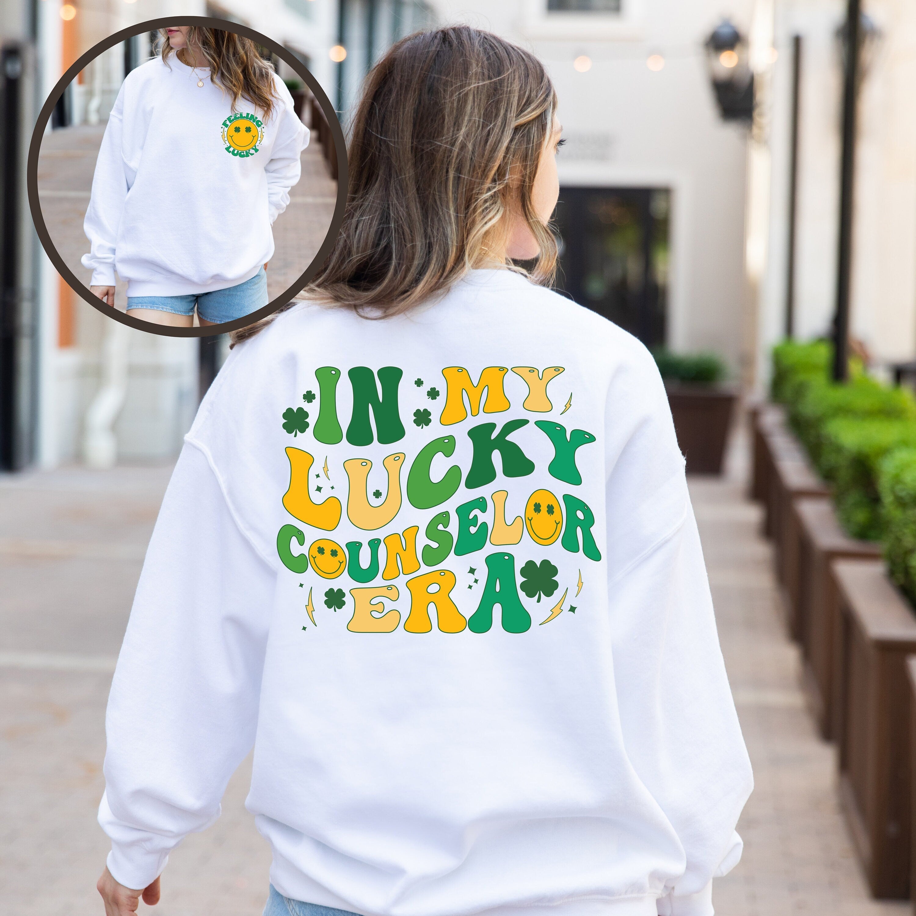 In My Lucky Counselor Era Sweatshirt, In My Lucky Era Sweatshirt, New Mom Gift, Gender Reveal, Expecting Mom Gift, Clover Sweatshirt