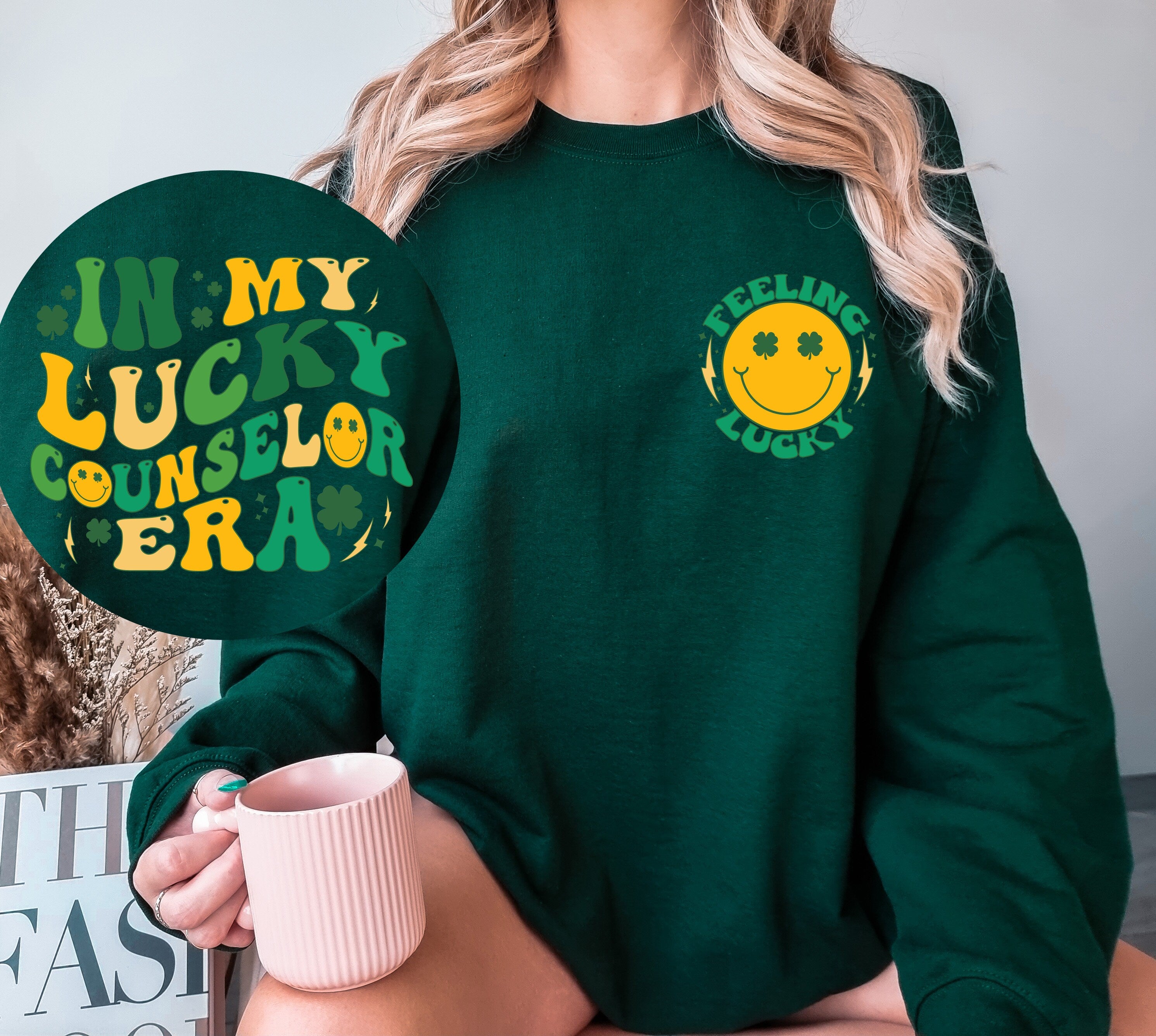 In My Lucky Counselor Era Sweatshirt, In My Lucky Era Sweatshirt, New Mom Gift, Gender Reveal, Expecting Mom Gift, Clover Sweatshirt