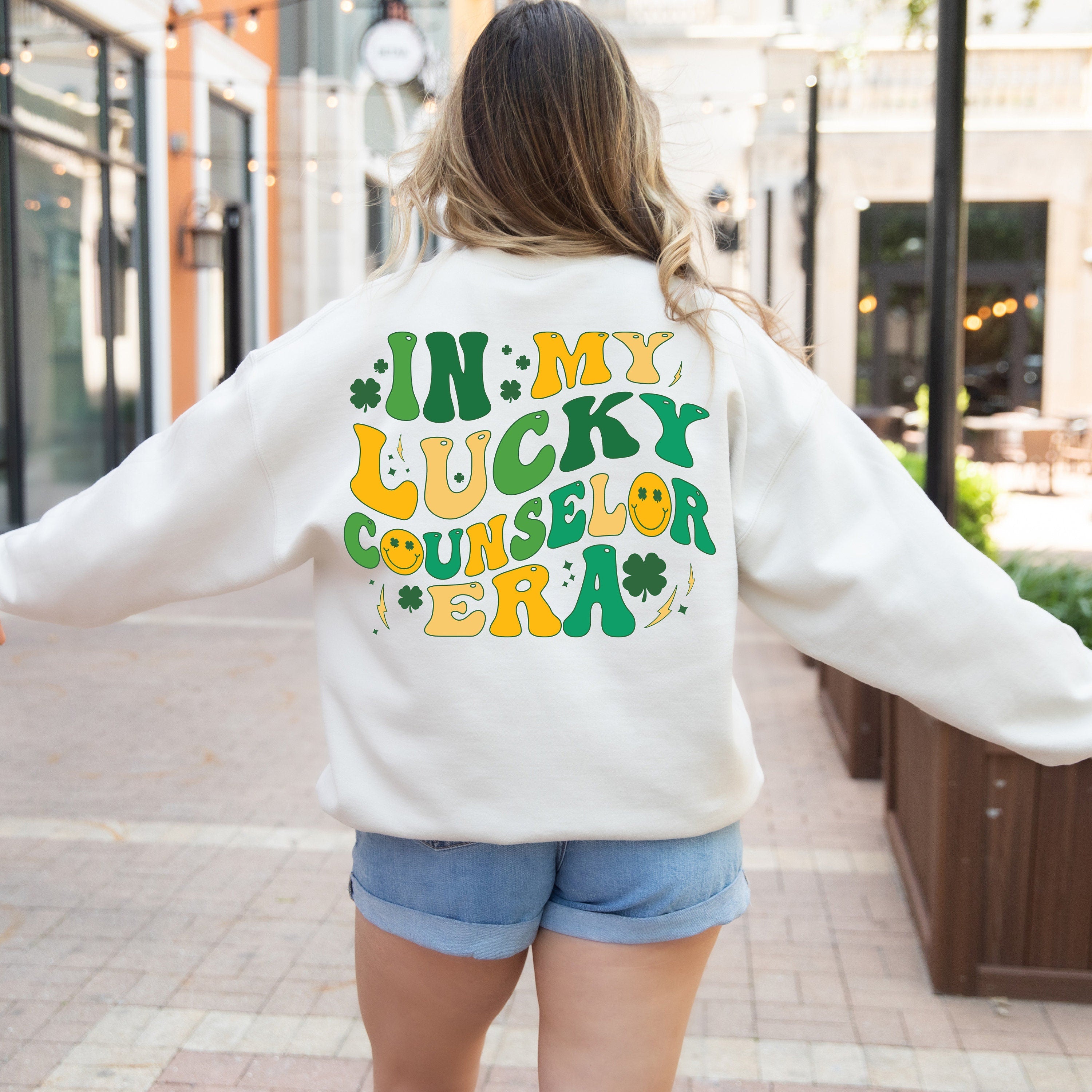 In My Lucky Counselor Era Sweatshirt, In My Lucky Era Sweatshirt, New Mom Gift, Gender Reveal, Expecting Mom Gift, Clover Sweatshirt