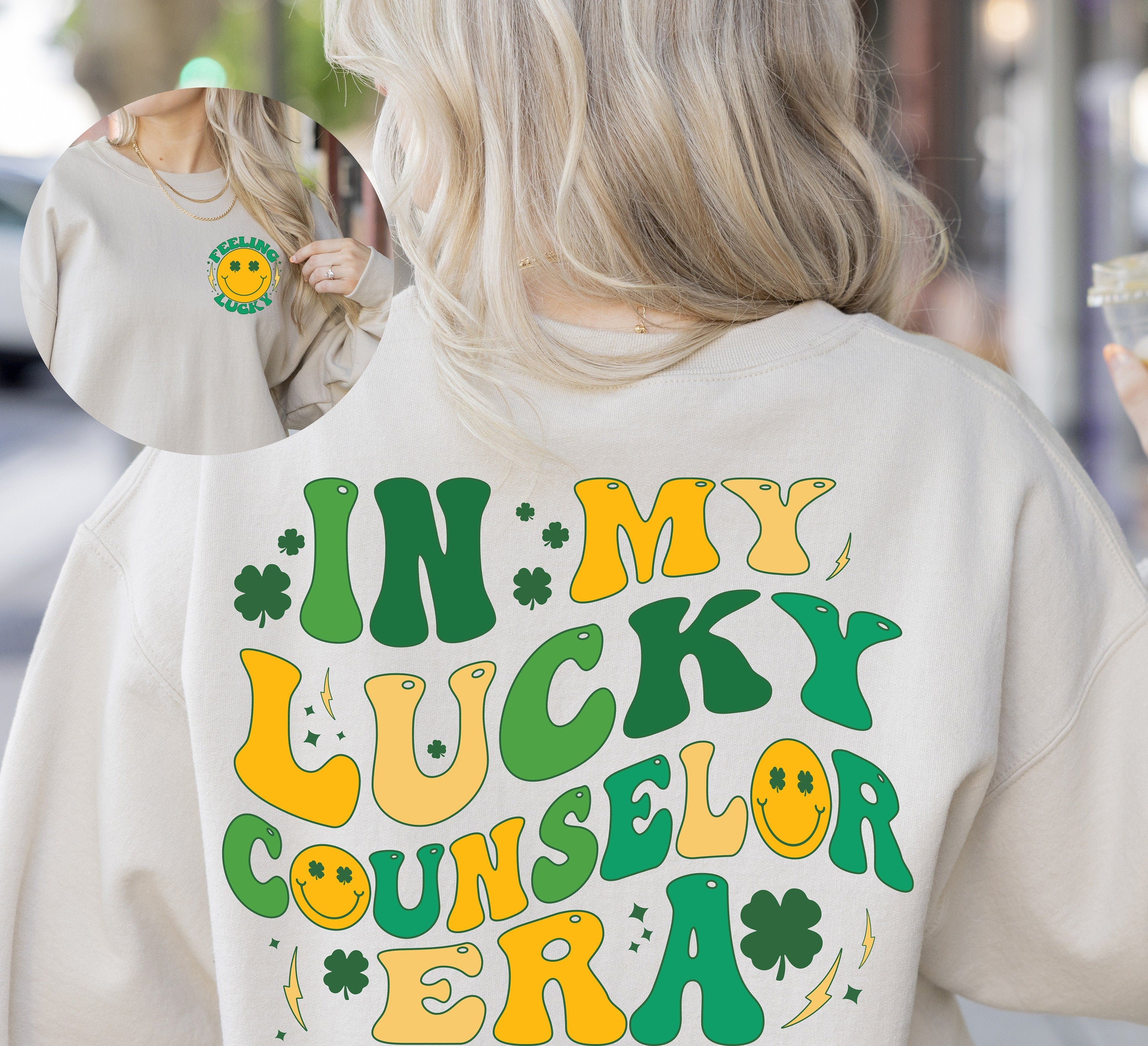 In My Lucky Counselor Era Sweatshirt, In My Lucky Era Sweatshirt, New Mom Gift, Gender Reveal, Expecting Mom Gift, Clover Sweatshirt