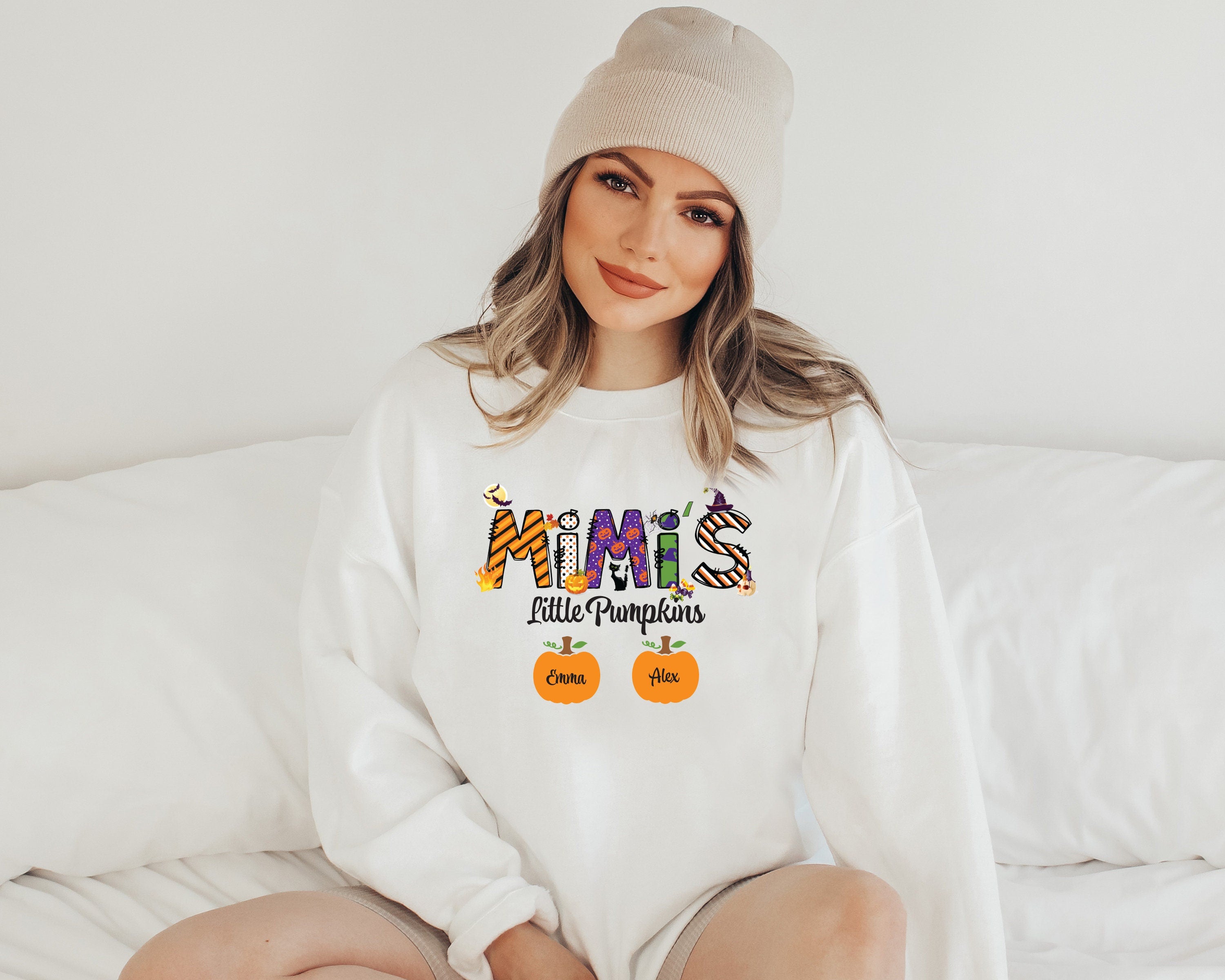 Custom Nickname Grandma,Nana,Mimi,Mom,Gigi Sweatshirt for Autumn,Grandma Sweatshirt With Grandkids Names,Fall Custom Nickname,Family Pumpkin
