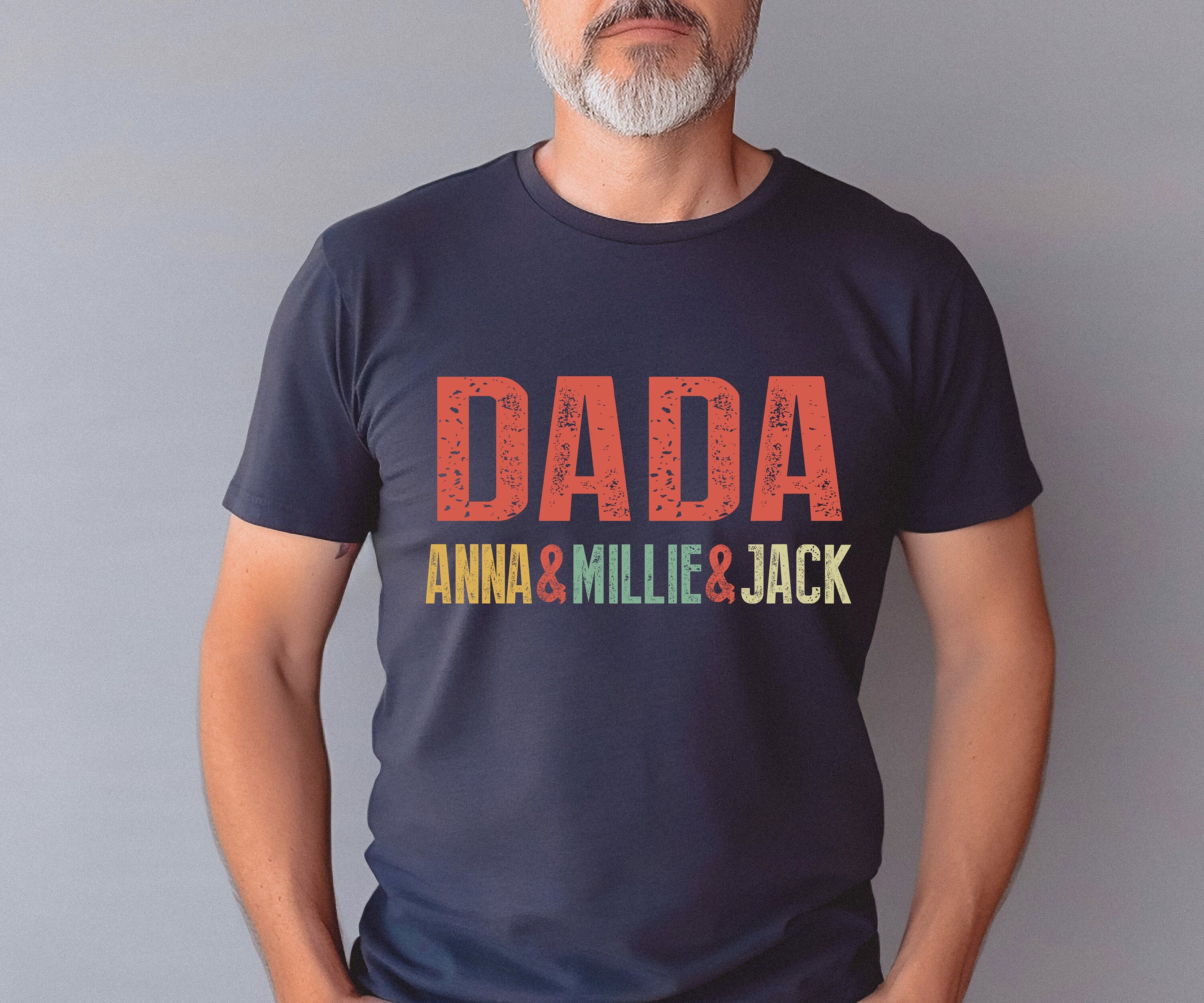 Custom Dad Shirt With Kids Names, Father's Day Gift, New Dad Gift, Personalized Dad Shirt, Father Shirt, Gift For Dad, Custom Dada shirt