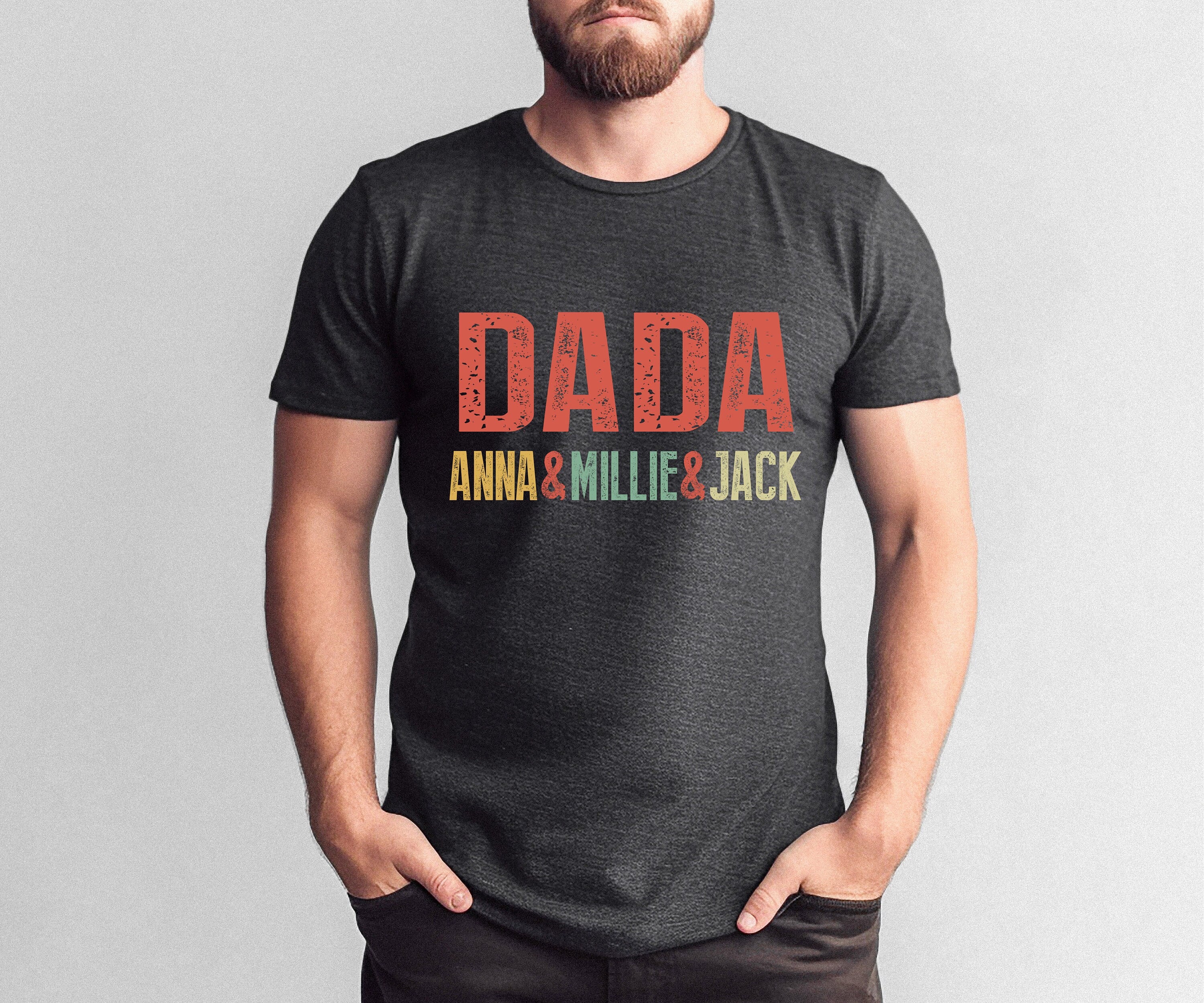 Custom Dad Shirt With Kids Names, Father's Day Gift, New Dad Gift, Personalized Dad Shirt, Father Shirt, Gift For Dad, Custom Dada shirt