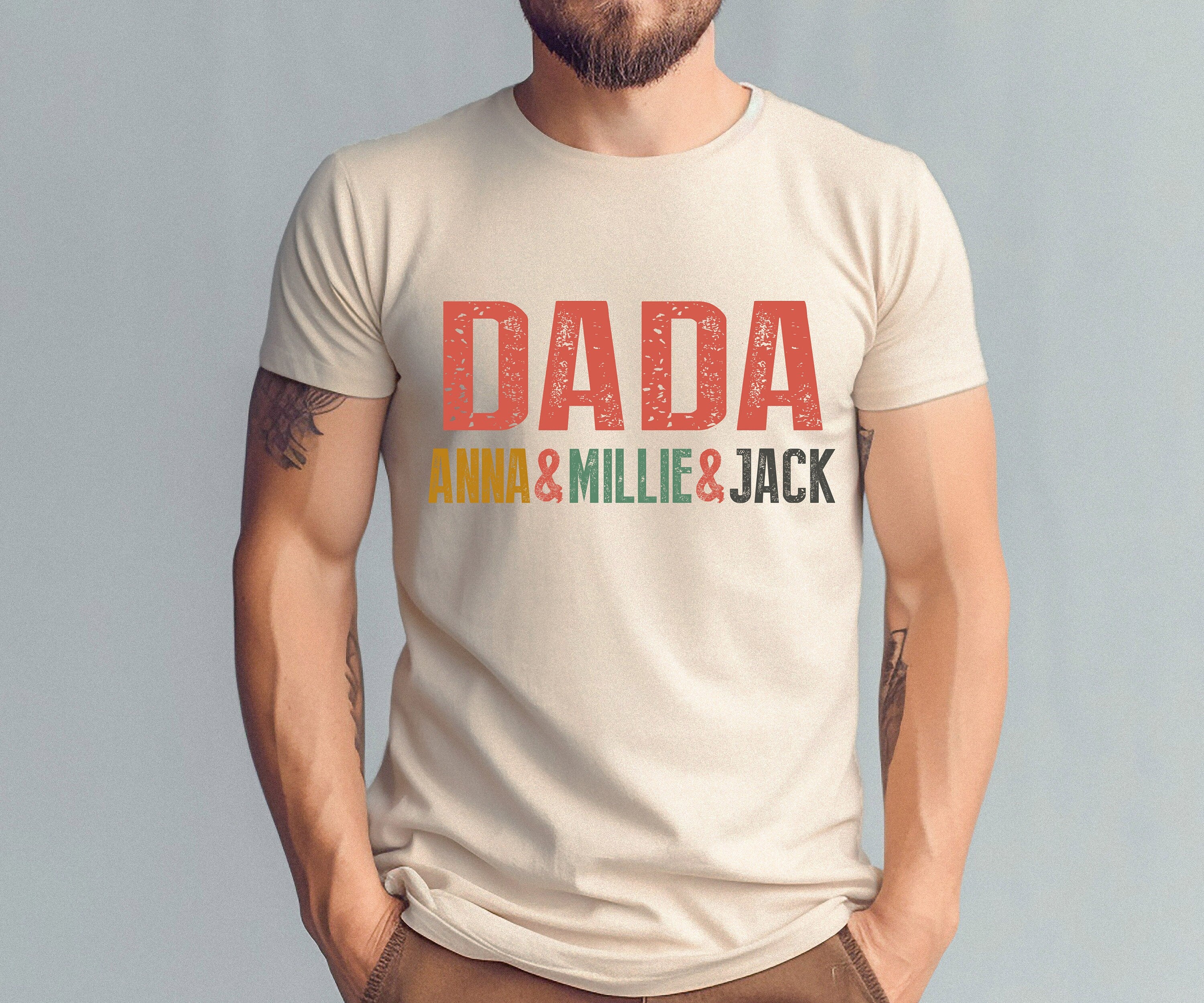 Custom Dad Shirt With Kids Names, Father's Day Gift, New Dad Gift, Personalized Dad Shirt, Father Shirt, Gift For Dad, Custom Dada shirt