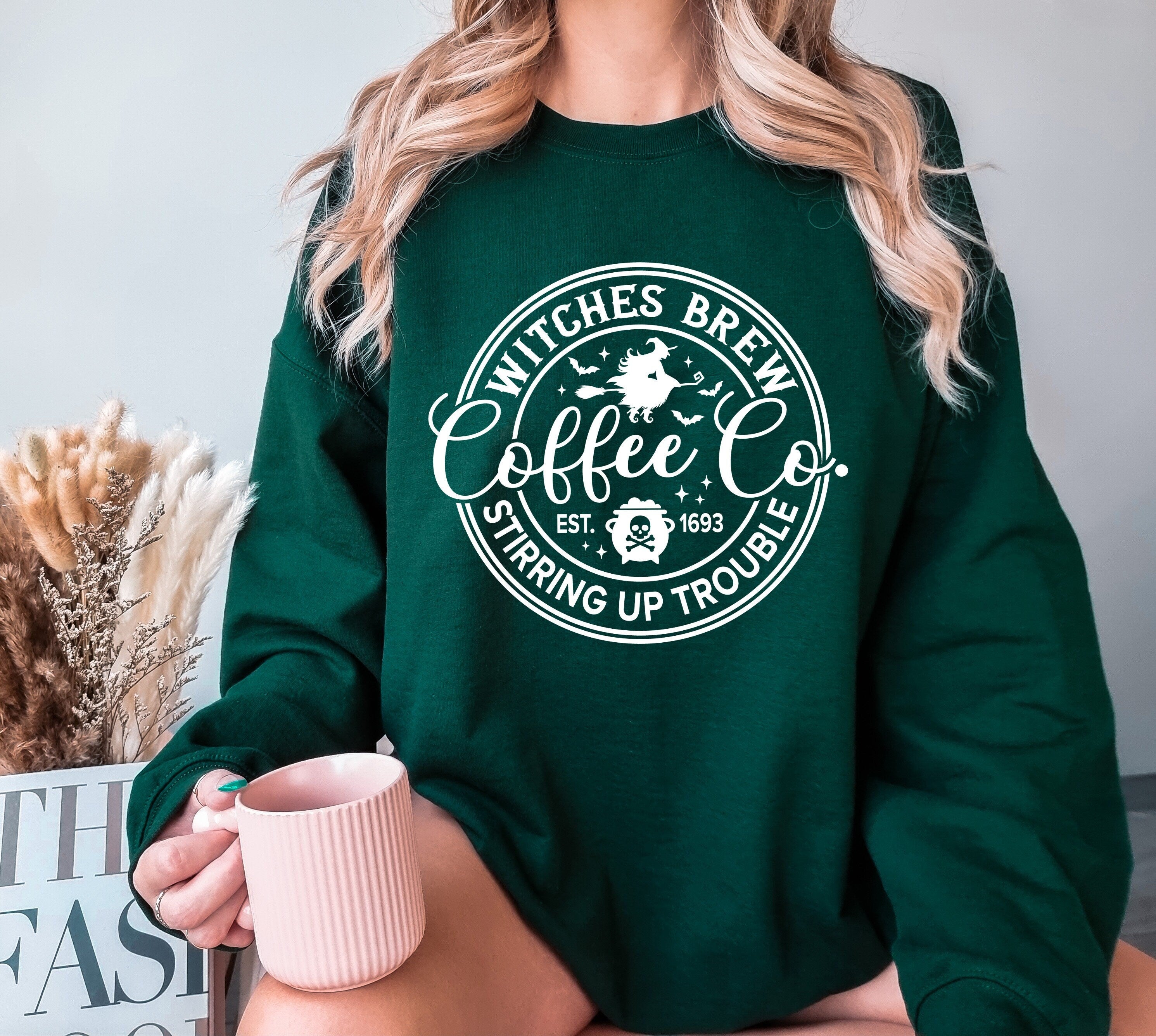 Witches Brew Sweatshirt, Halloween Sweater, Funny Coffee Co Crewneck Sweatshirt, Halloween Witches Sweater, Gift For Halloween