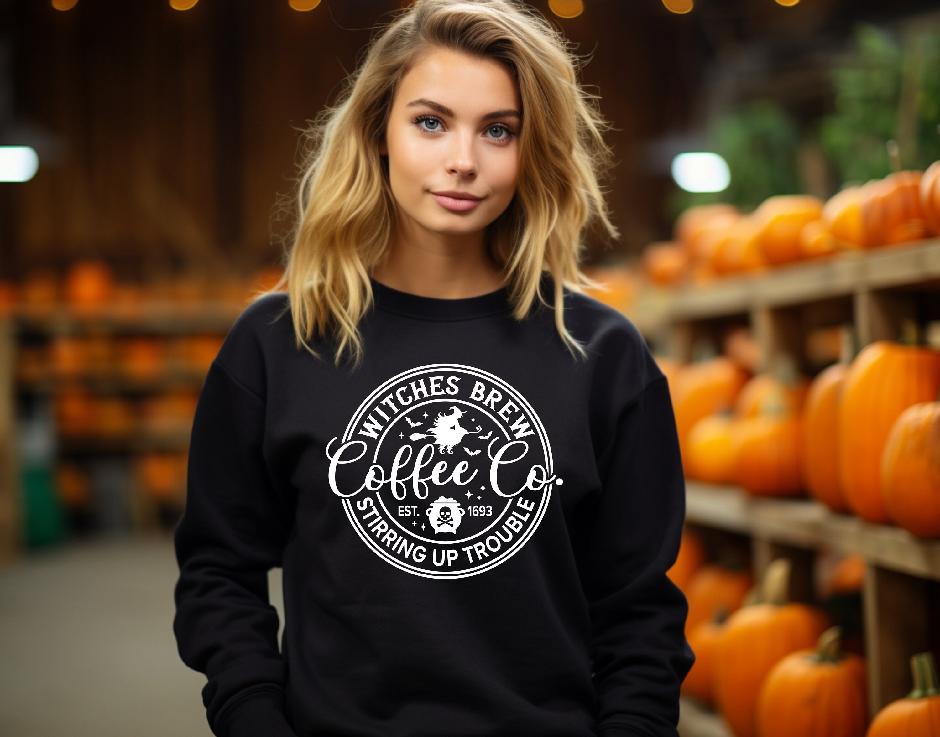 Witches Brew Sweatshirt, Halloween Sweater, Funny Coffee Co Crewneck Sweatshirt, Halloween Witches Sweater, Gift For Halloween