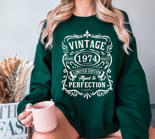 1974 Limited Edition Sweatshirt, Birthday Gift for Women, 1974 Well Aged Sweatshirt, 50th Birthday, Fifth Birthday Sweatshirt Gifts,1974 Tee