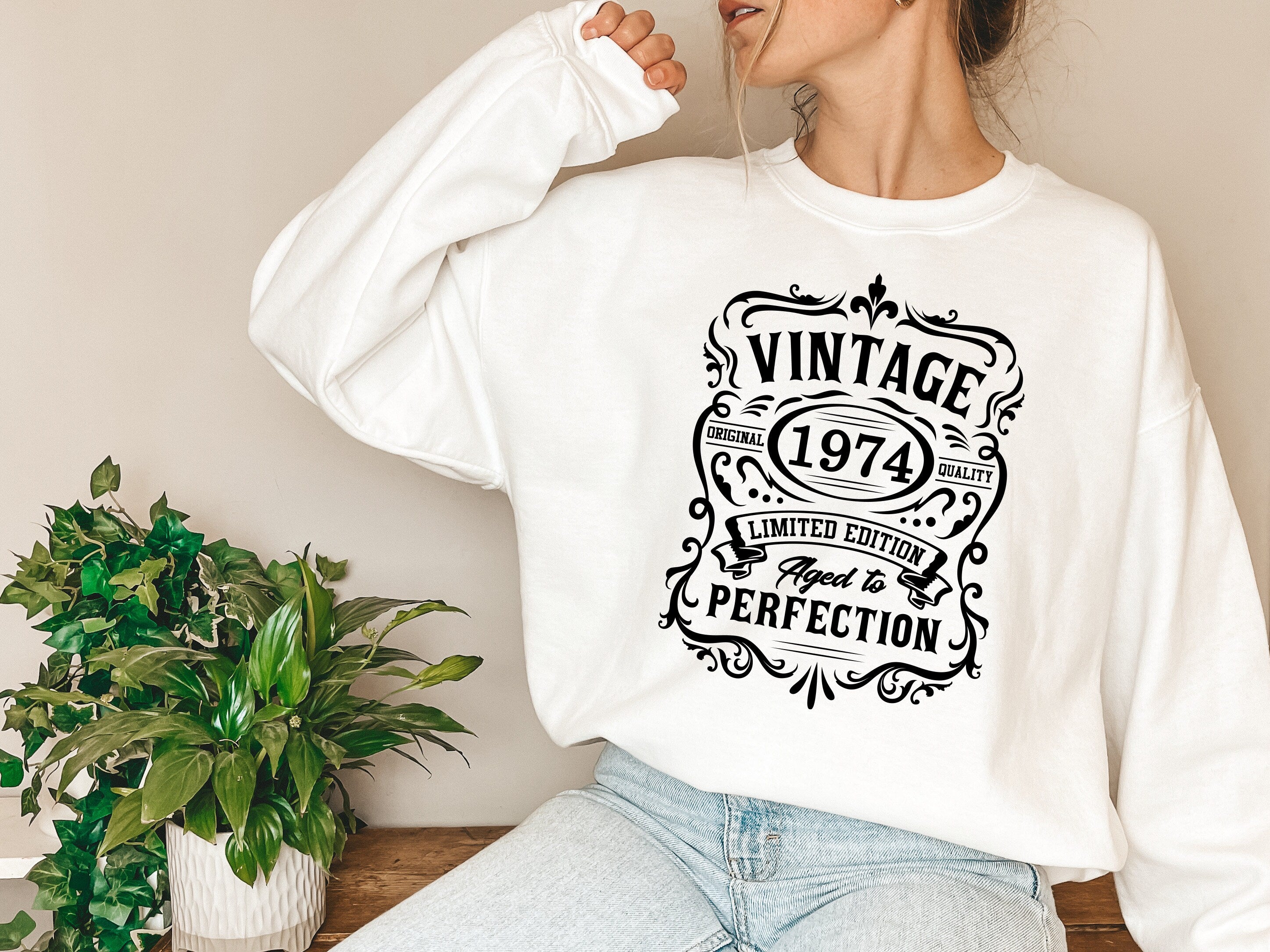 1974 Limited Edition Sweatshirt, Birthday Gift for Women, 1974 Well Aged Sweatshirt, 50th Birthday, Fifth Birthday Sweatshirt Gifts,1974 Tee