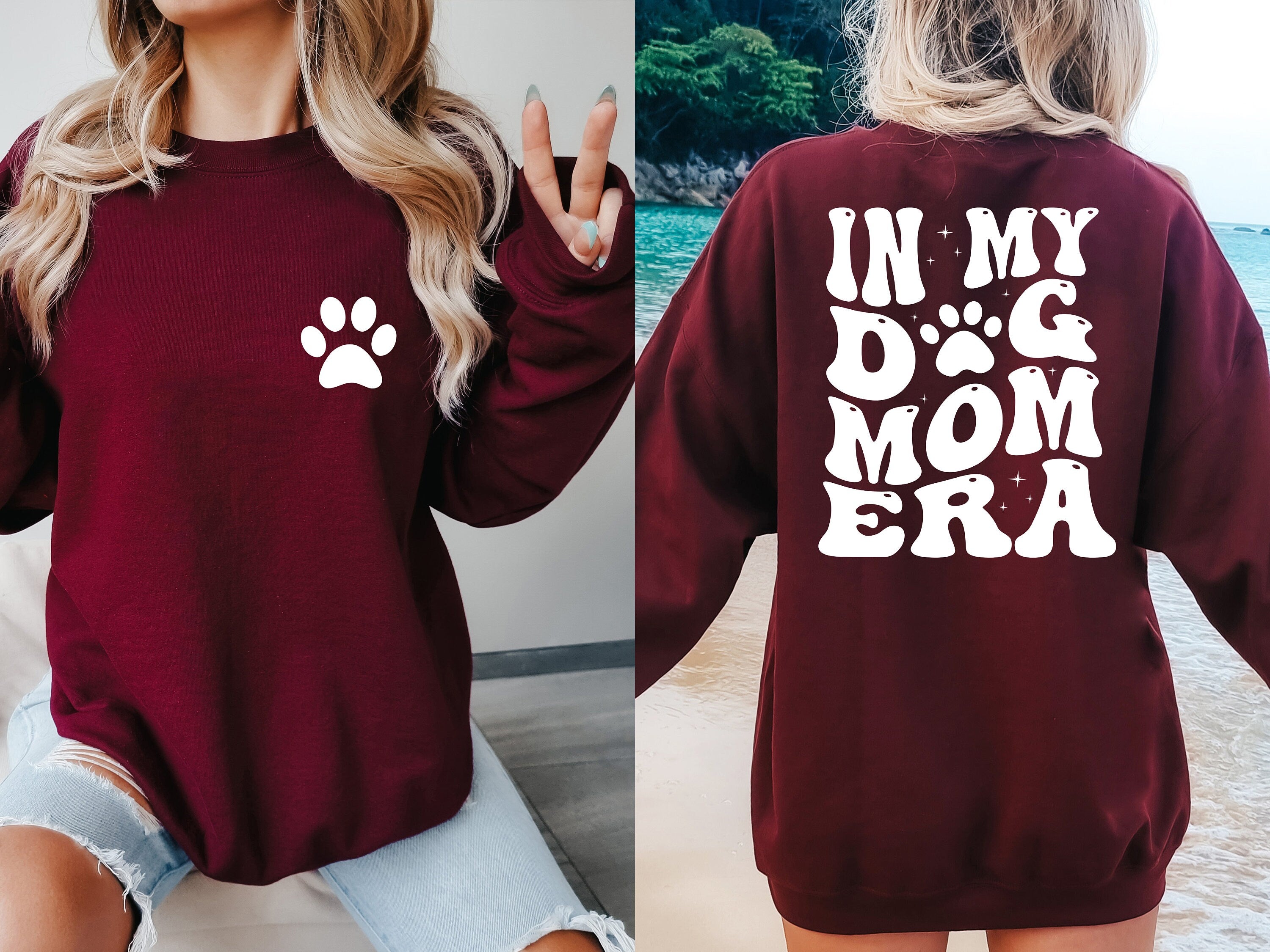 In My Dog Mom Era Sweatshirt, Happy Mother's Day Sweatshirt, Custom Mother Gift, New Mom Gift,  Mom Birthday Gift, Pet Lover New Dog Owner