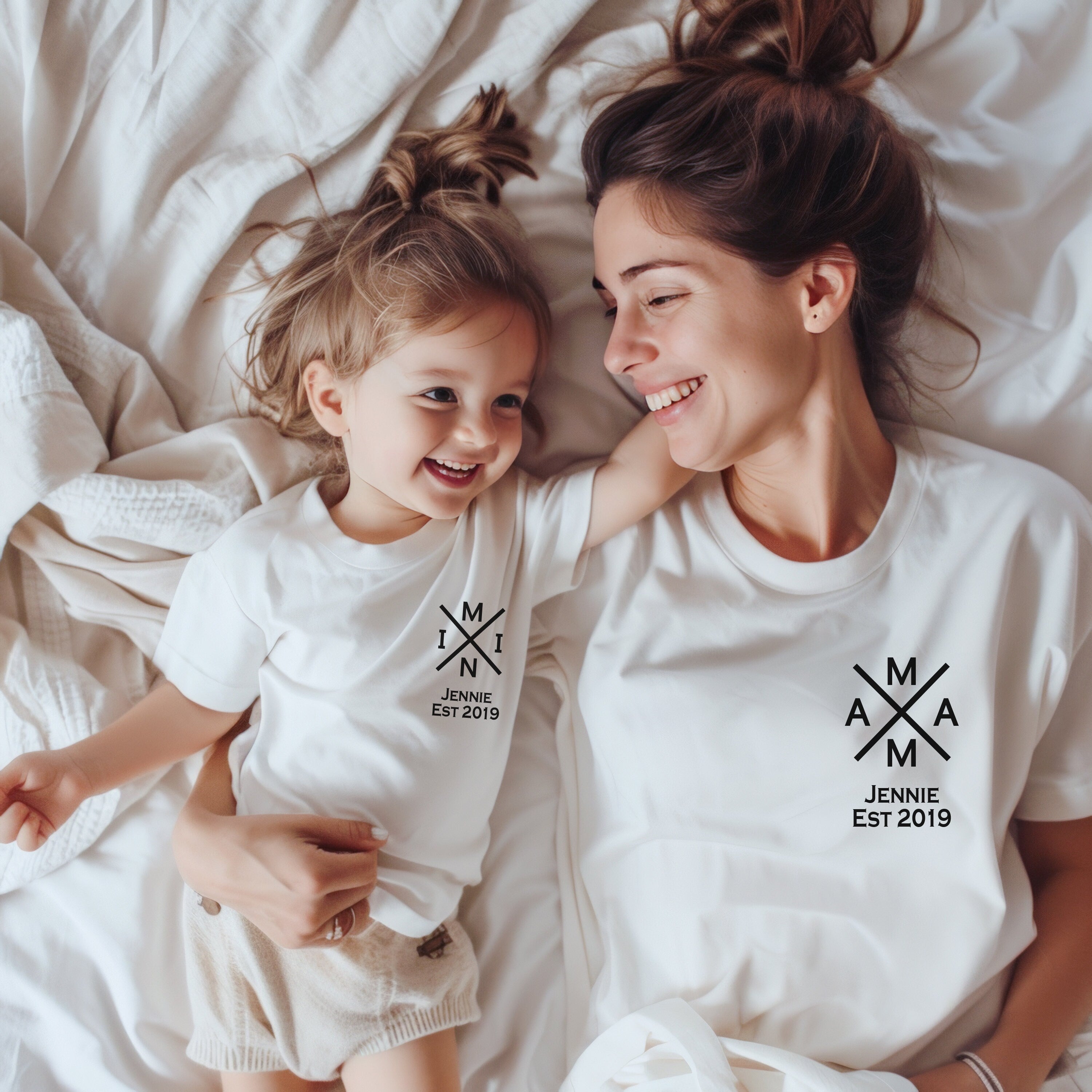 Mama & Mini:Personalized partner look sets, Custom Kids Name Sweatshirt, Mama Sweater, Mom and child gifts,  Mini Shirt, Mama Shirt,