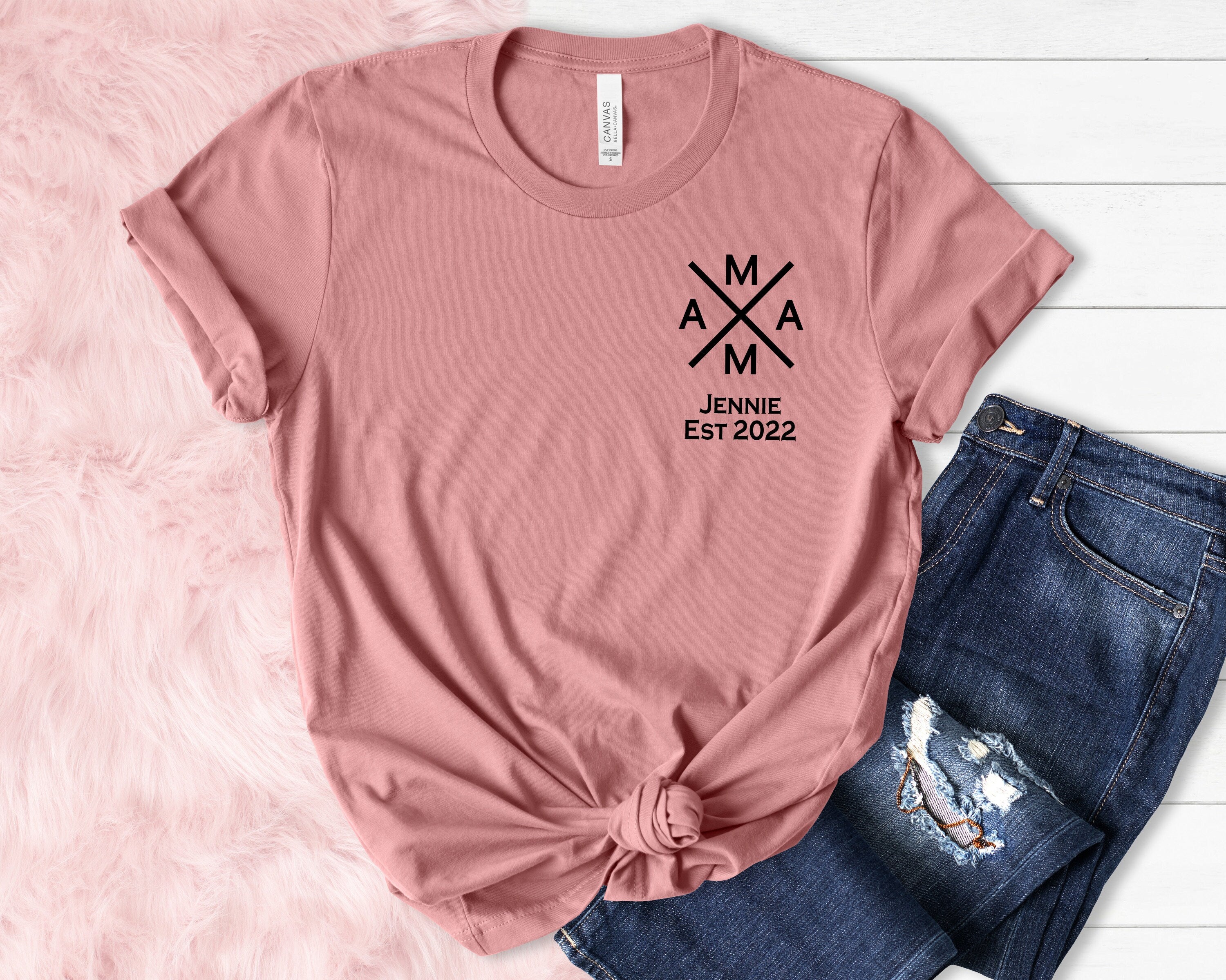 Mama & Mini:Personalized partner look sets, Custom Kids Name Sweatshirt, Mama Sweater, Mom and child gifts,  Mini Shirt, Mama Shirt,
