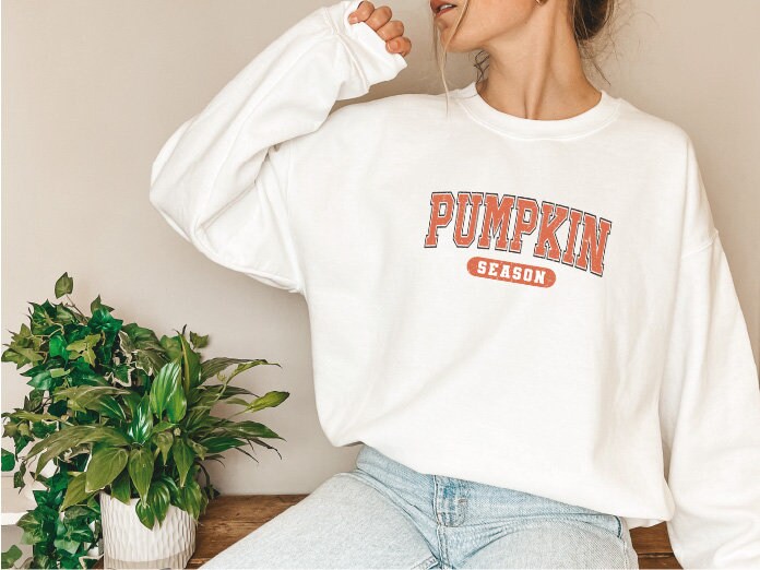 Pumpkin Season Sweatshirt ,minimal halloween Sweatshirt, Fall Clothing, Cute fall Sweatshirt,Autumn Vibes,Vintage Style Fall Sweater