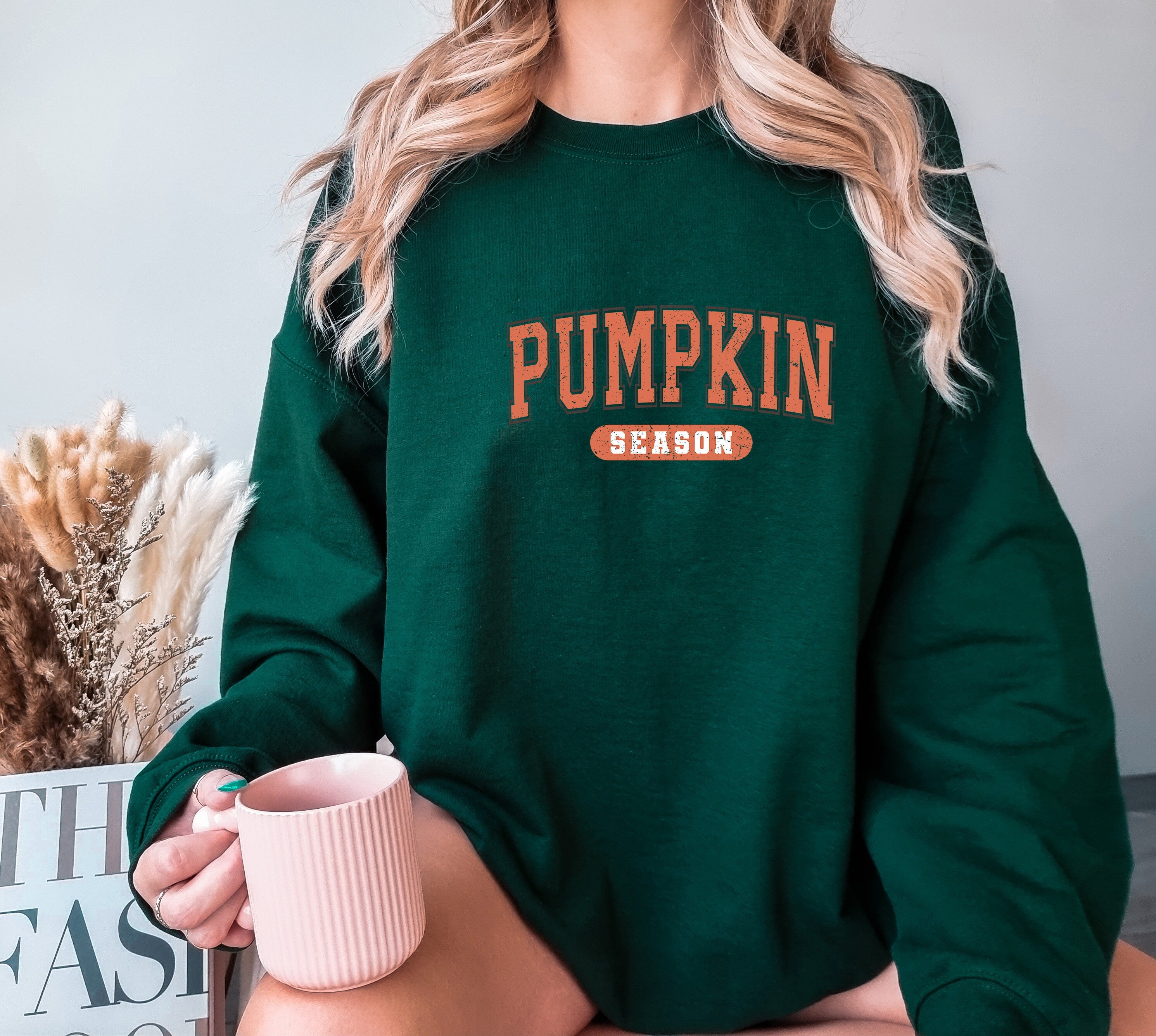 Pumpkin Season Sweatshirt ,minimal halloween Sweatshirt, Fall Clothing, Cute fall Sweatshirt,Autumn Vibes,Vintage Style Fall Sweater