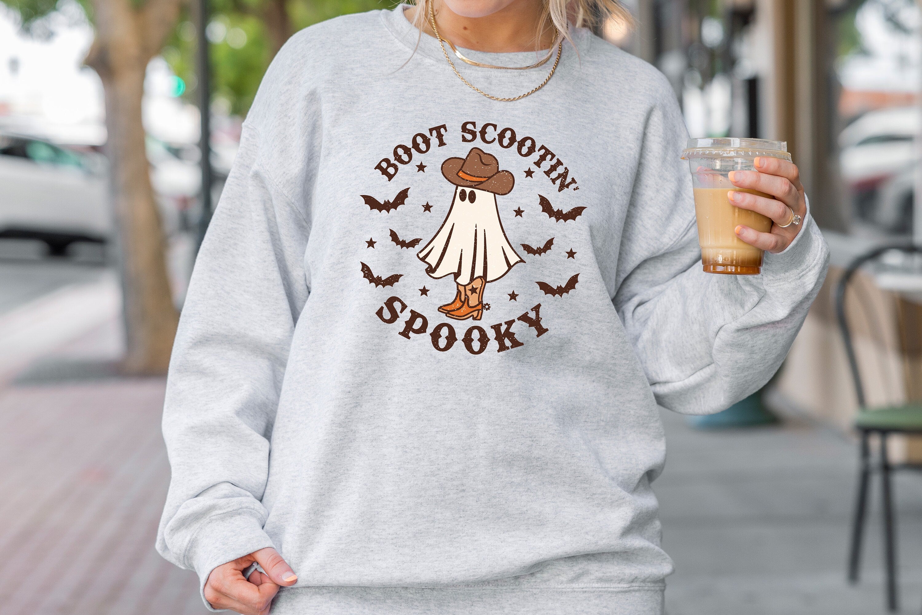 Boot Scootin Spooky Sweatshirt,Halloween Sweatshirt ,Cowboy Ghost Sweatshirt,Western Halloween Sweatshirt,Happy Halloween,Cute Spooky Shirt