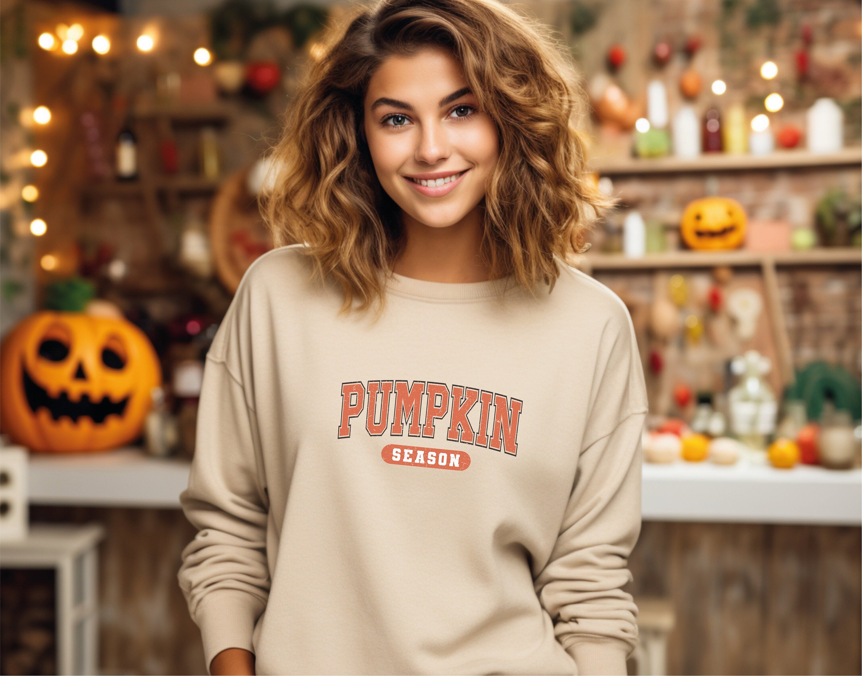 Pumpkin Season Sweatshirt ,minimal halloween Sweatshirt, Fall Clothing, Cute fall Sweatshirt,Autumn Vibes,Vintage Style Fall Sweater