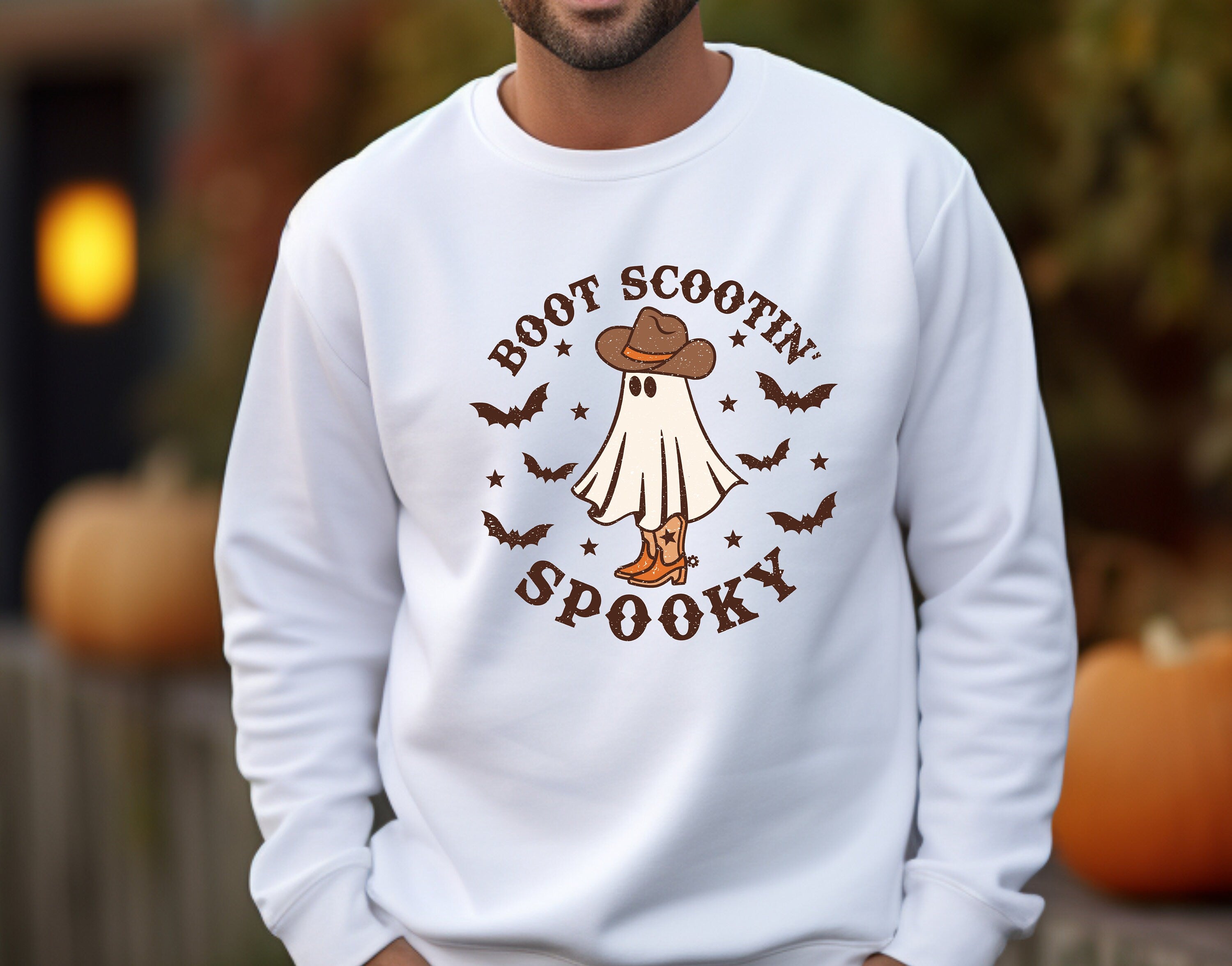 Boot Scootin Spooky Sweatshirt,Halloween Sweatshirt ,Cowboy Ghost Sweatshirt,Western Halloween Sweatshirt,Happy Halloween,Cute Spooky Shirt