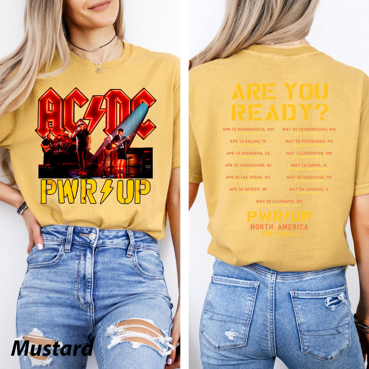 Comfort Colors Acdc Band 90S Vintage Shirt, AC DC Pwr Up Tour 2025 Shirt, Heavy Metal Music Lover Gift, Gift For Fan Acdc 52 Years Tee