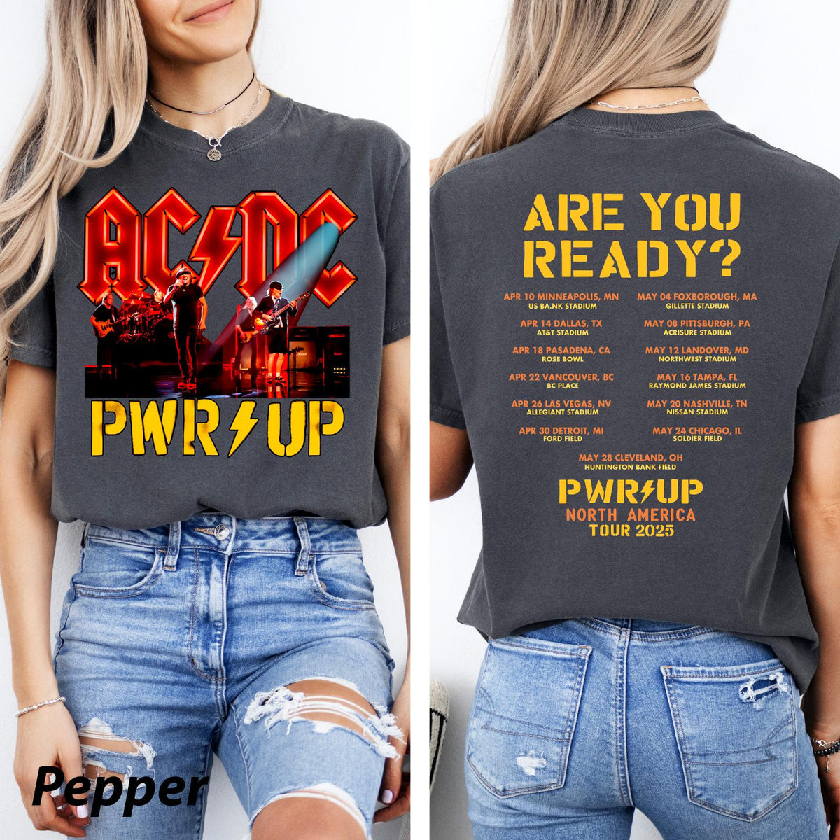 Comfort Colors Acdc Band 90S Vintage Shirt, AC DC Pwr Up Tour 2025 Shirt, Heavy Metal Music Lover Gift, Gift For Fan Acdc 52 Years Tee
