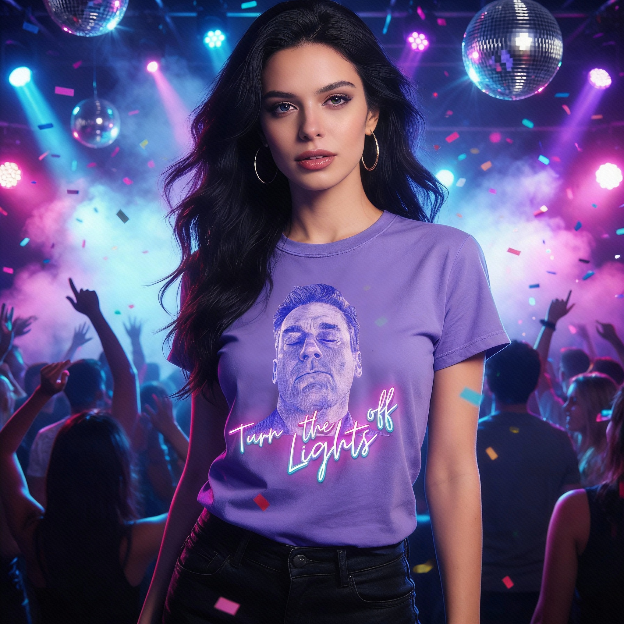 Turn The Lights Off Crop Top, Festival crop tank top, Party-Concert Shirt-Crop, Bachelorette Party Crop Tank, Trendy Streetwear Women Shirt, Dancing Meme