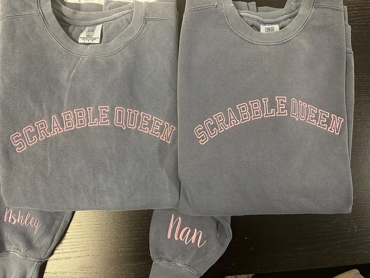 Comfort Colors Embroidered Sweatshirt, Custom Sweatshirt, Mama Sweatshirt, Embroidered Sweatshirt, Custom embroidered Crewneck