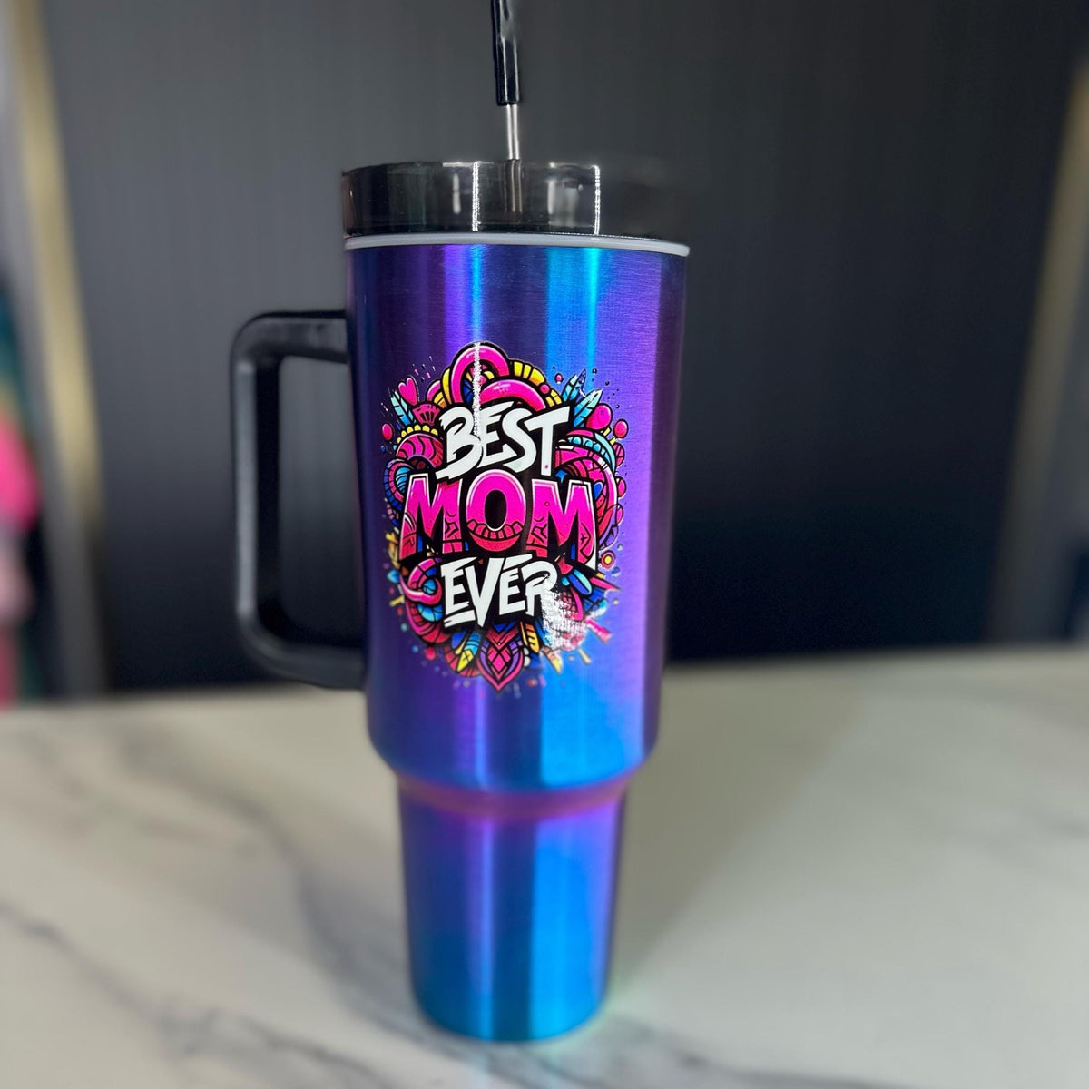 Personalized 40oz Tumbler with Handle & Straw, UV print TikTok Cup, Gift For Her, 40 oz, 30 oz, 20 oz Travel Mug, Gift for Him