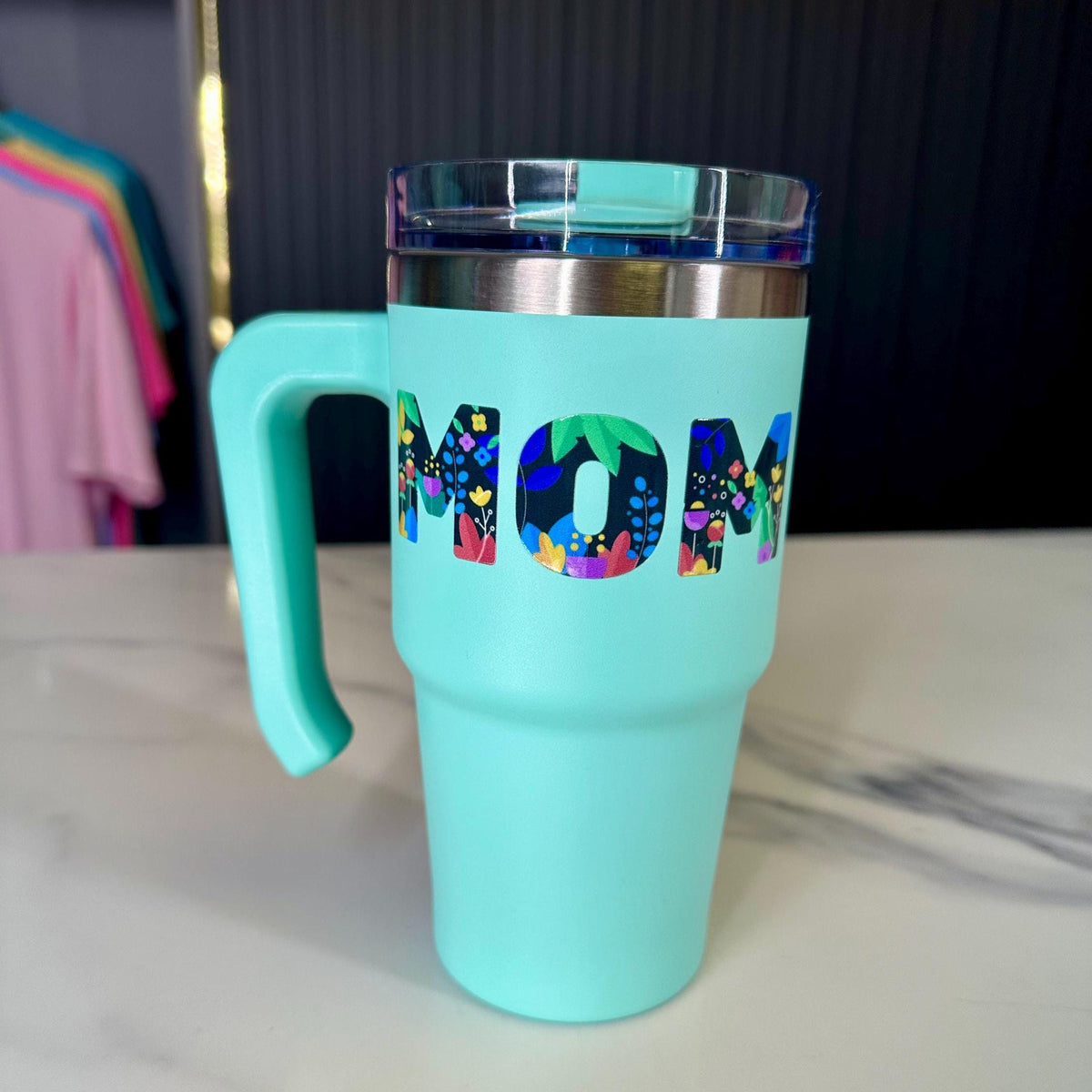 Personalized 40oz Tumbler with Handle & Straw, UV print TikTok Cup, Gift For Her, 40 oz, 30 oz, 20 oz Travel Mug, Gift for Him
