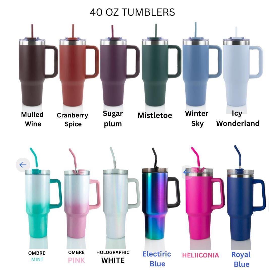 Personalized 40oz Tumbler with Handle & Straw, UV print TikTok Cup, Gift For Her, 40 oz, 30 oz, 20 oz Travel Mug, Gift for Him