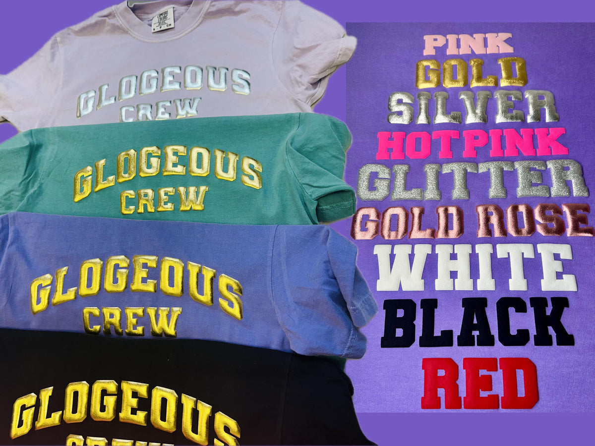 Print Name TShirt, Custom Puff, Personalized puff, Embossed Design Customized, Comfort Colors Shirt, Metallic Puff Print, Mothers Day