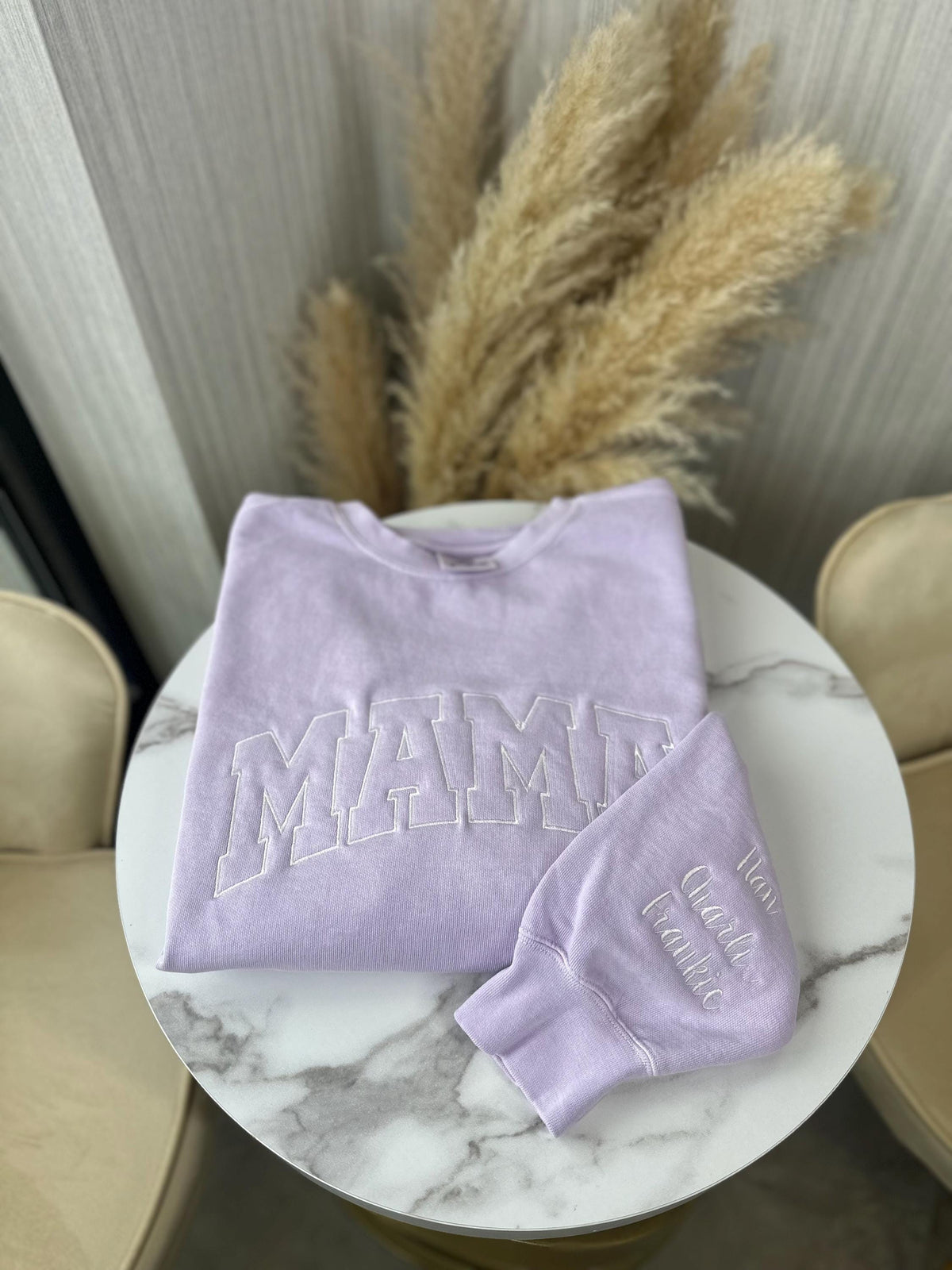 Custom Embroidered Mama Sweatshirt, Personalized Mom Sweatshirt With Kids Name Sleeve, Custom Moms Sweatshirt, Mom Gifts, Mothers Day