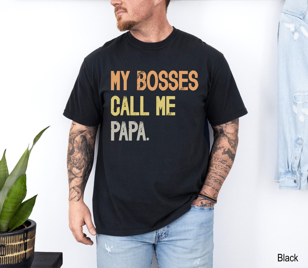 Comfort Colors My Bosses Calls Me Papa Shirt, Funny Papa Shirt, Father's Day Gift For Papa, New Papa Gift, Pregnancy Announcement