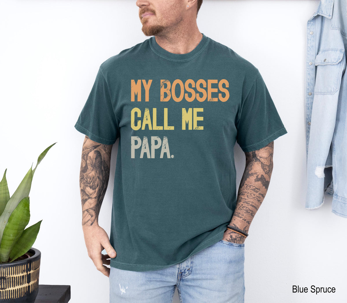 Comfort Colors My Bosses Calls Me Papa Shirt, Funny Papa Shirt, Father's Day Gift For Papa, New Papa Gift, Pregnancy Announcement
