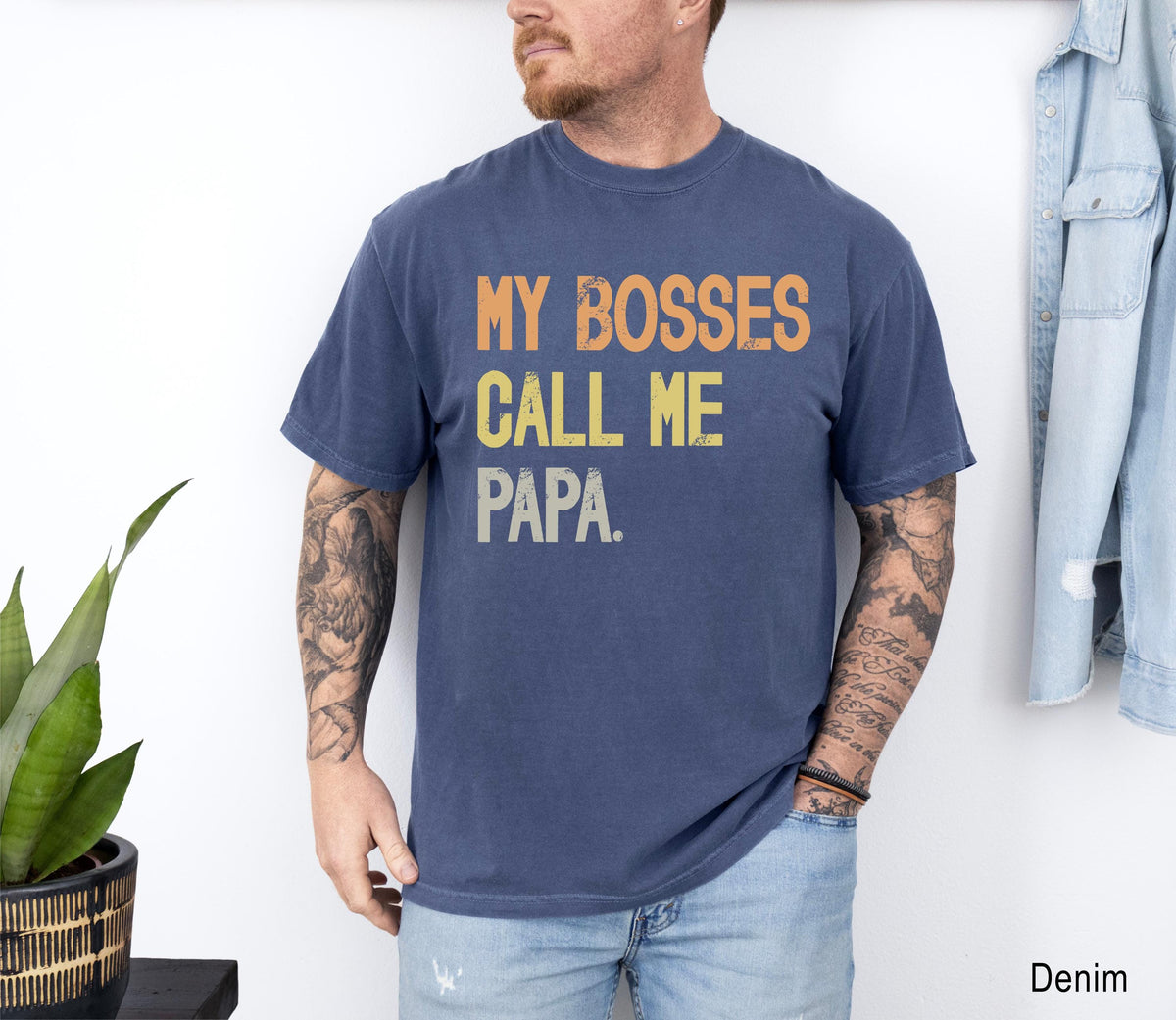 Comfort Colors My Bosses Calls Me Papa Shirt, Funny Papa Shirt, Father's Day Gift For Papa, New Papa Gift, Pregnancy Announcement