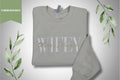 Comfort Colors Wifey Embroidered Sweatshirt, Date On Sleeve, Wifey Embroidered Crewneck, Engagement Gift, Wedding Gift Bride, Bride To Be