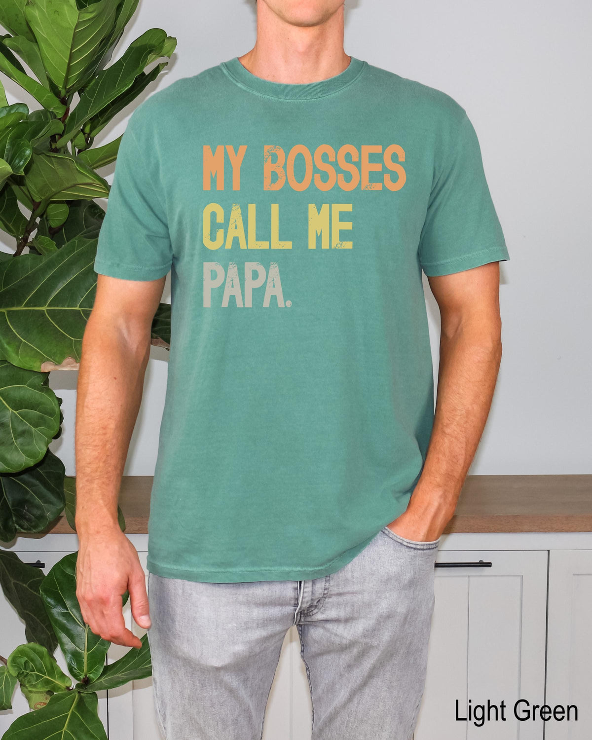 Comfort Colors My Bosses Calls Me Papa Shirt, Funny Papa Shirt, Father's Day Gift For Papa, New Papa Gift, Pregnancy Announcement